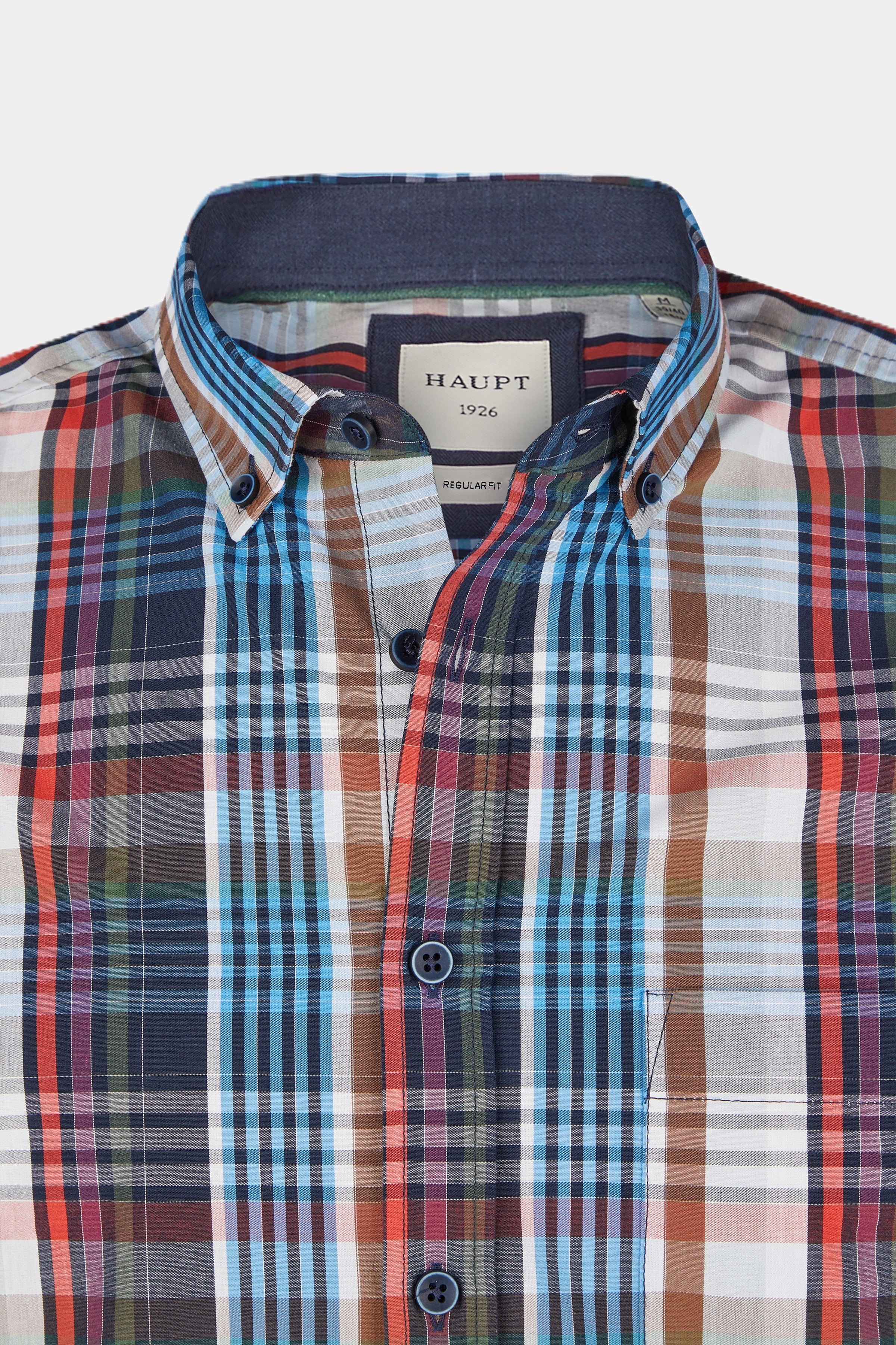 Chemise homme Popelin Modern Fit principale à carreaux bleu marine