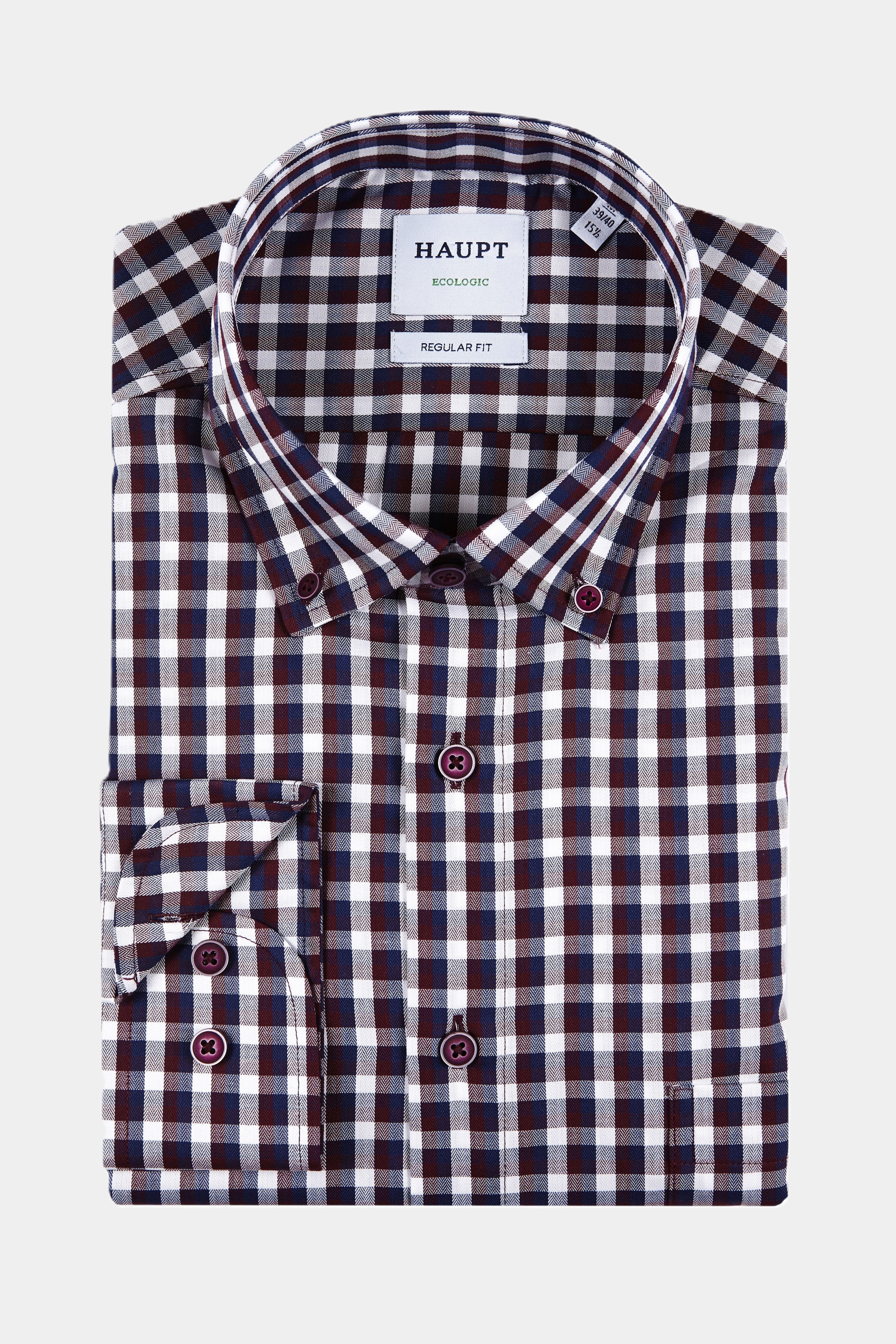 Chemise homme principale en coton motif à carreaux ROUGE FONCÉ