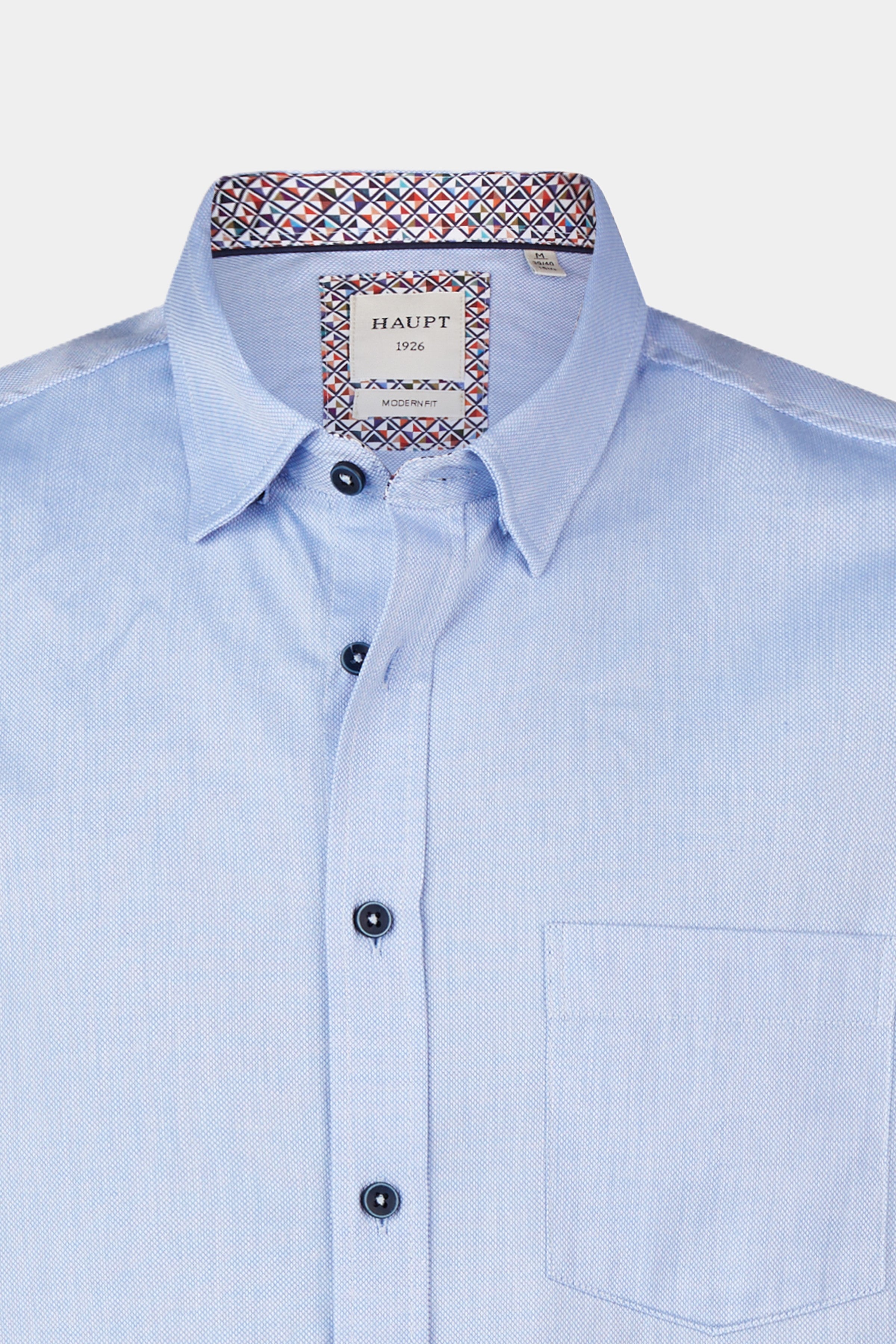 Chemise homme à manches longues en coton coupe moderne avec accents de couleur BLEU CLAIR