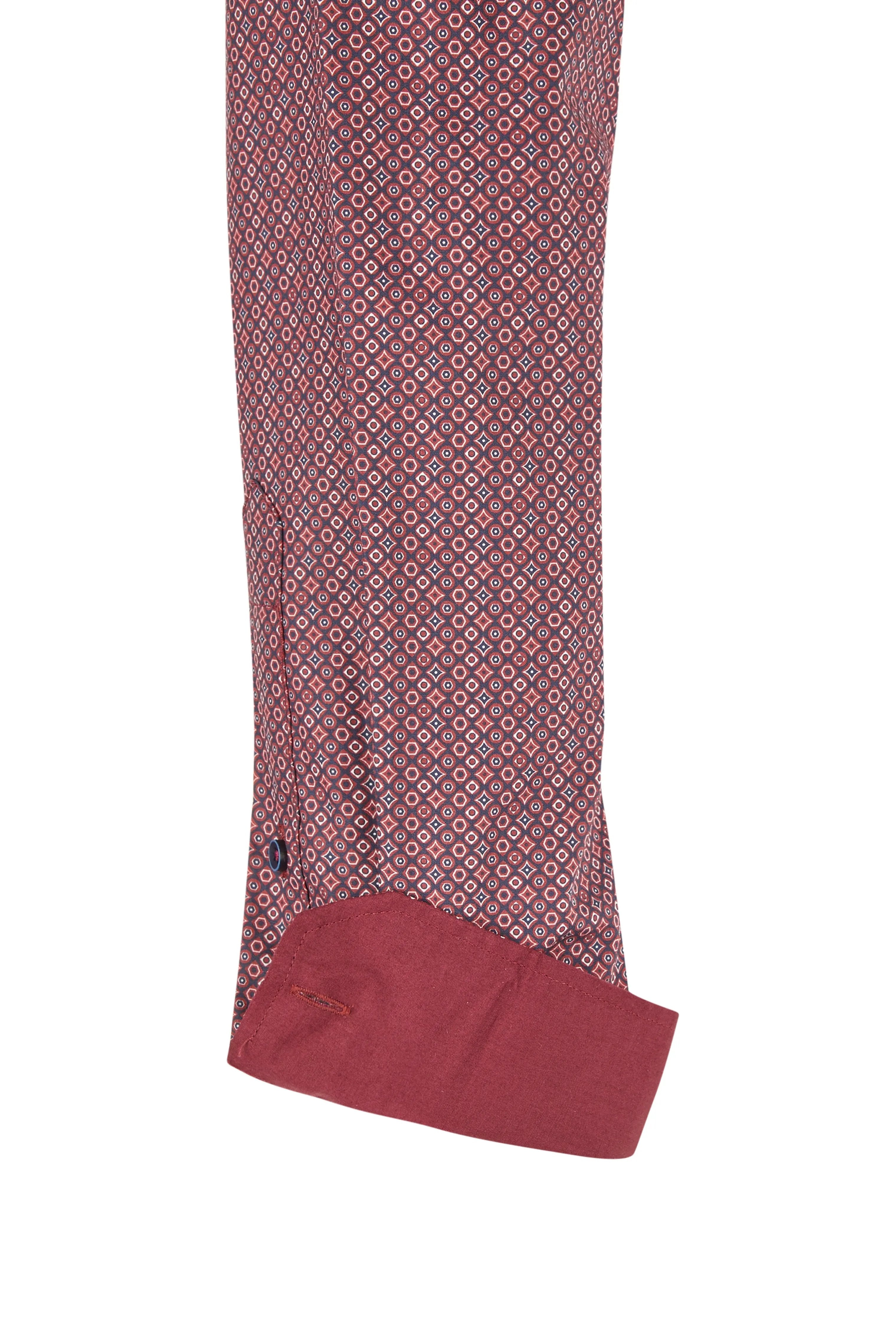Haupt Modern Fit Langarm Baumwoll-Herrenhemd mit Allover-Muster in DARK RED Haupt