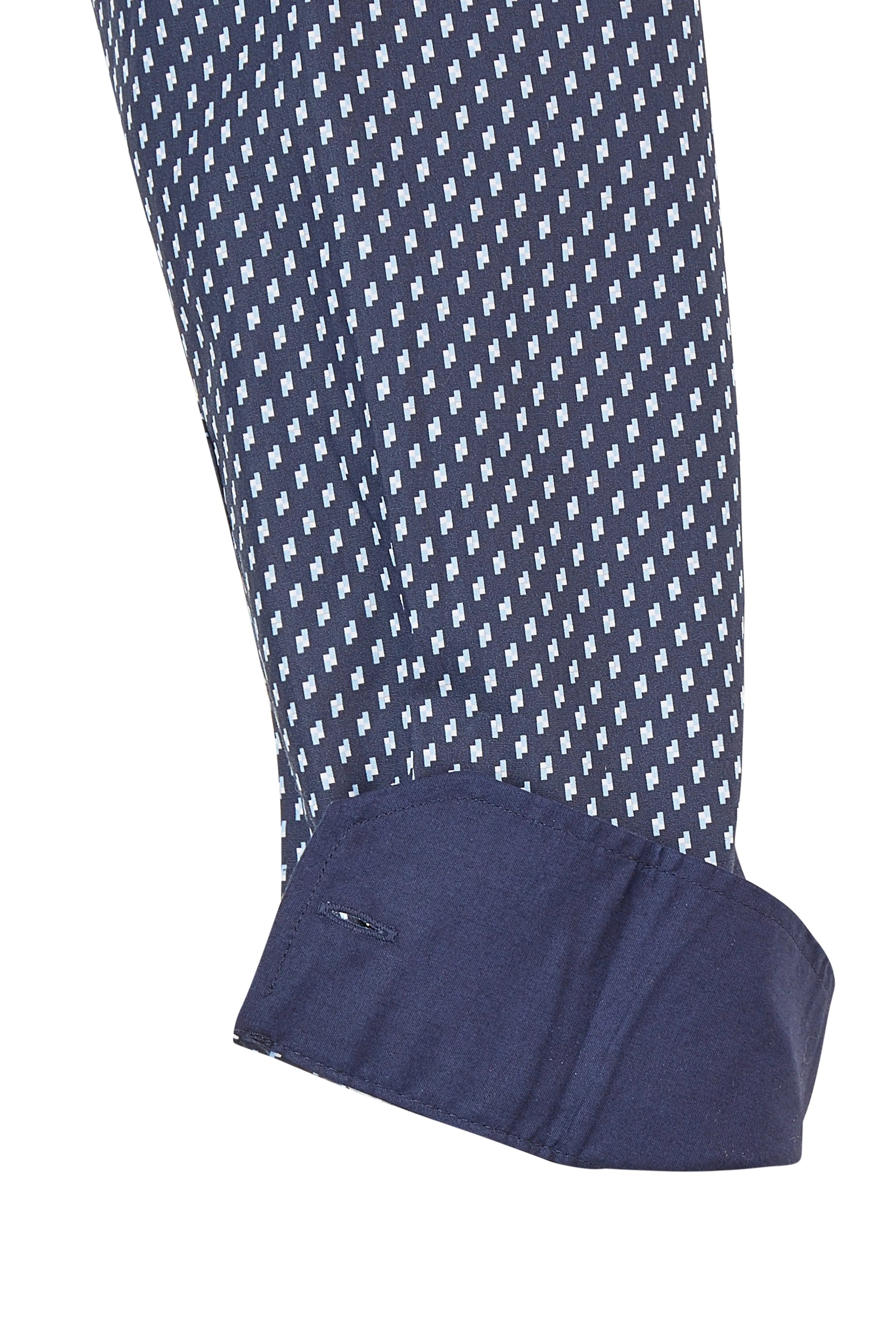 Haupt Popelin Modern Fit Langarm Herrenhemd Formen in navy Haupt