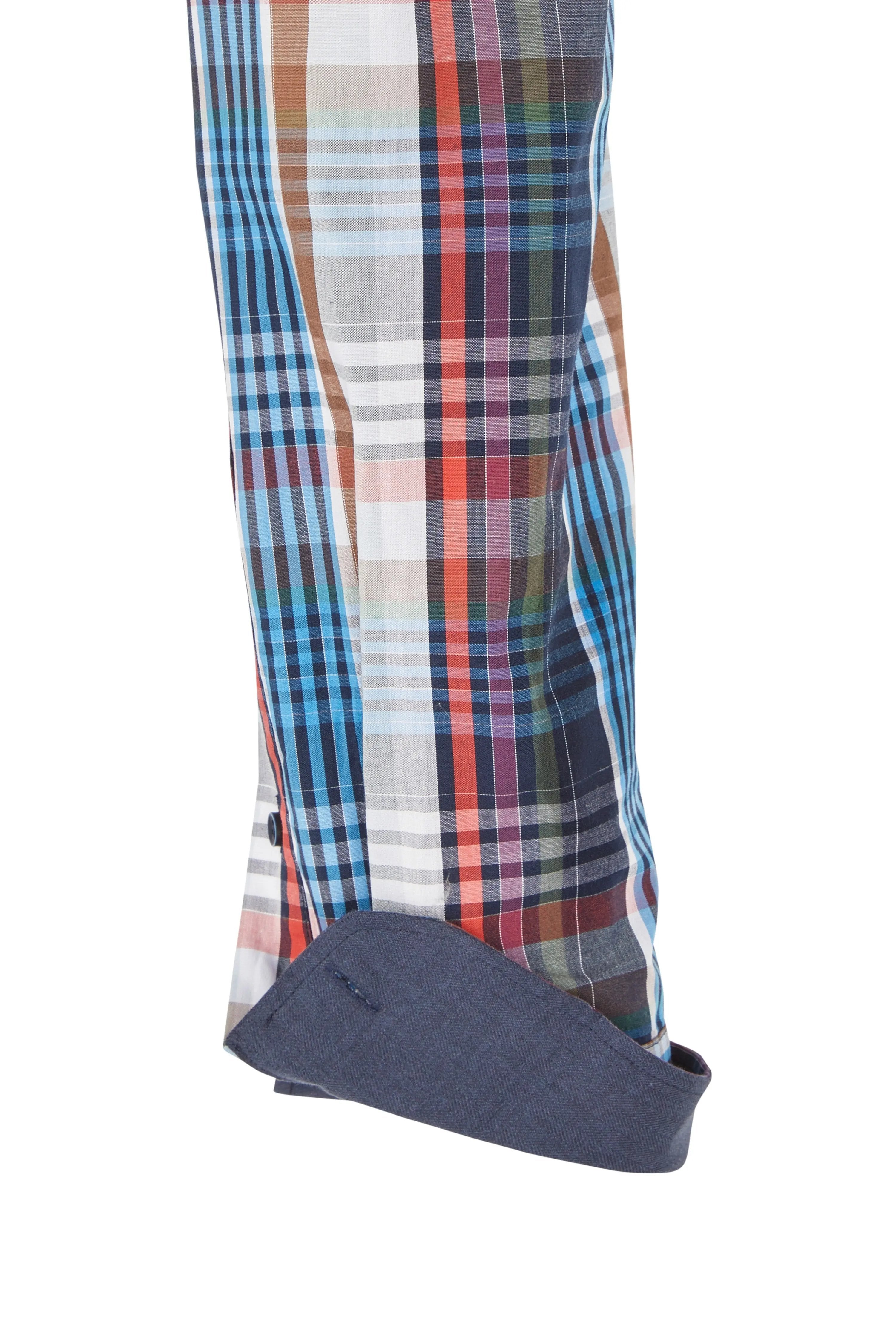 Haupt Popelin Modern Fit Herrenhemd im Karomuster navy Haupt