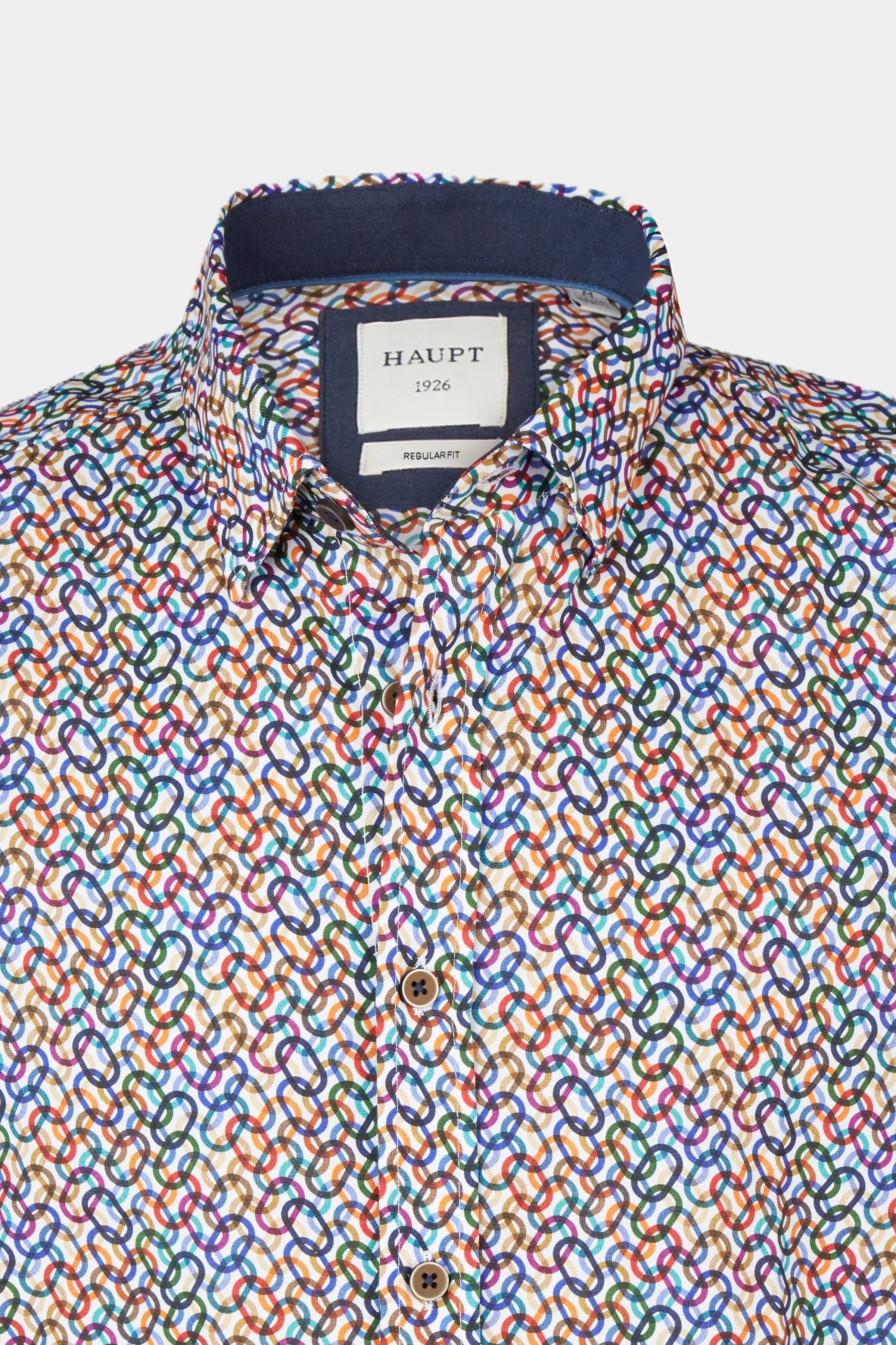 Haupt Regular Fit Langarm Baumwoll-Herrenhemd geometrische Muster MULTICOLOUR Haupt