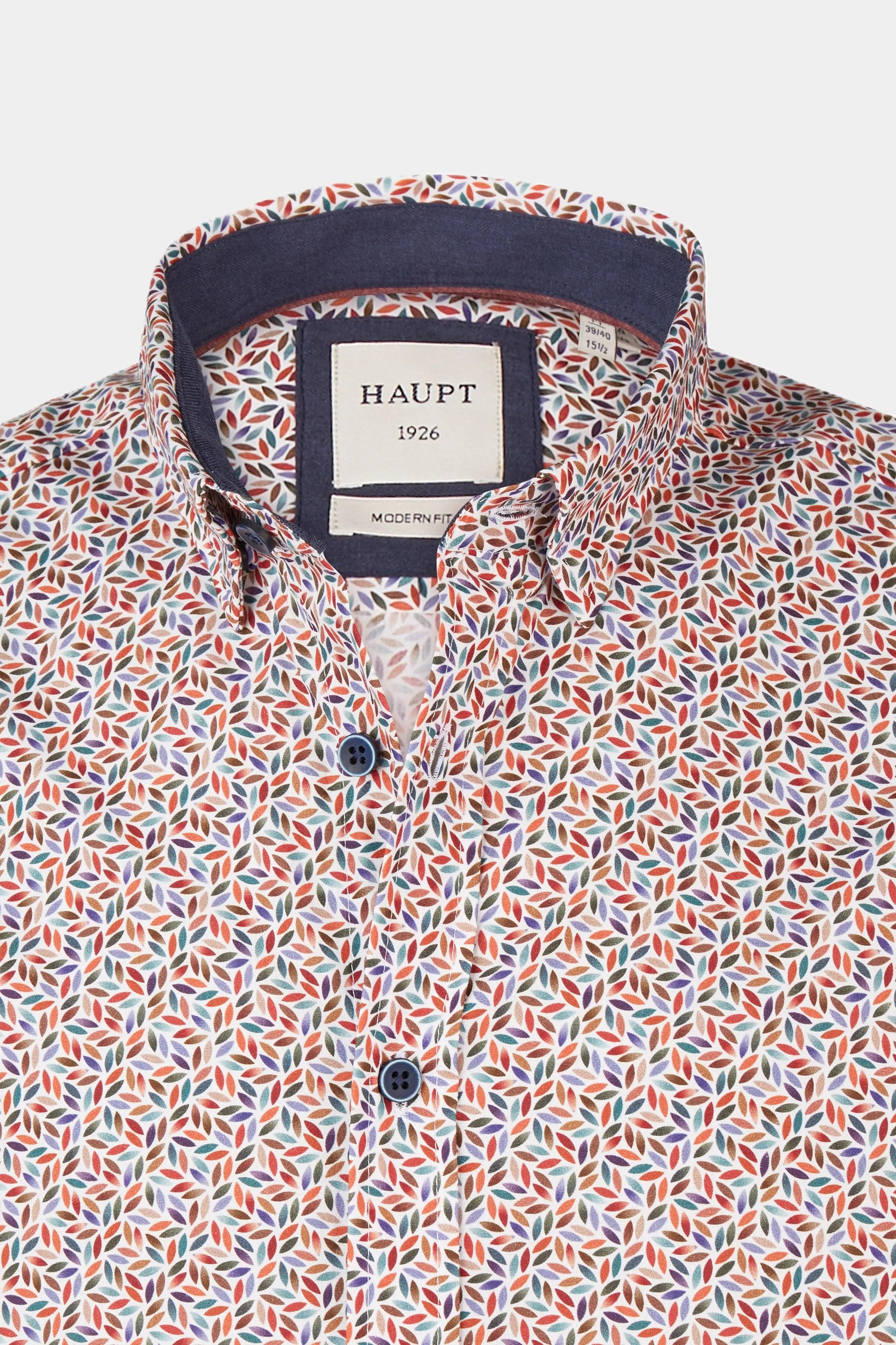 Haupt Langarm Baumwoll-Herrenhemd Modern Fit im Ellipse-Muster OFFWHITE Haupt