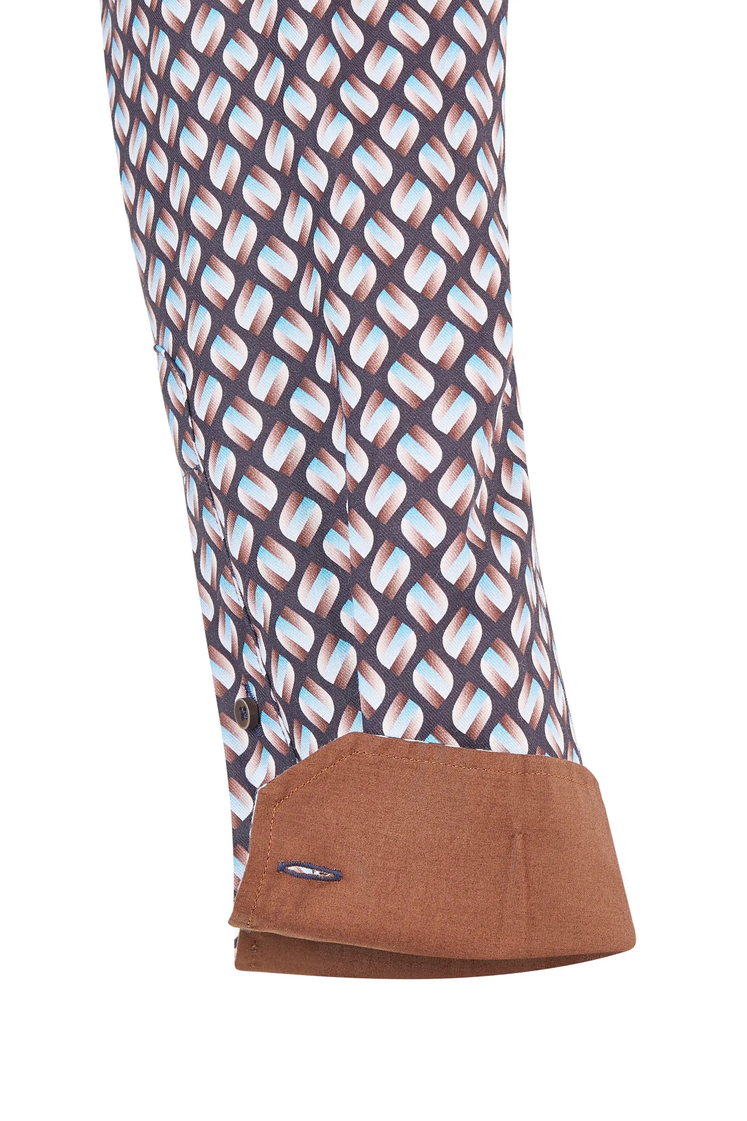 Haupt Modern Fit Langarm Baumwoll-Herrenhemd im Allover-Muster multicolor Haupt