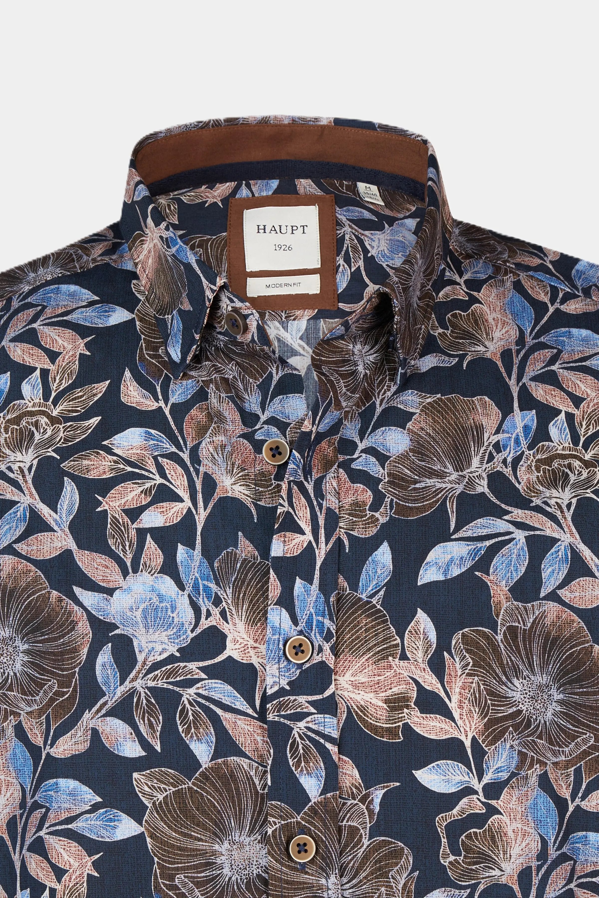 Haupt Langarm Herrenhemd Modern Fit im Floralen Muster multicolor Haupt