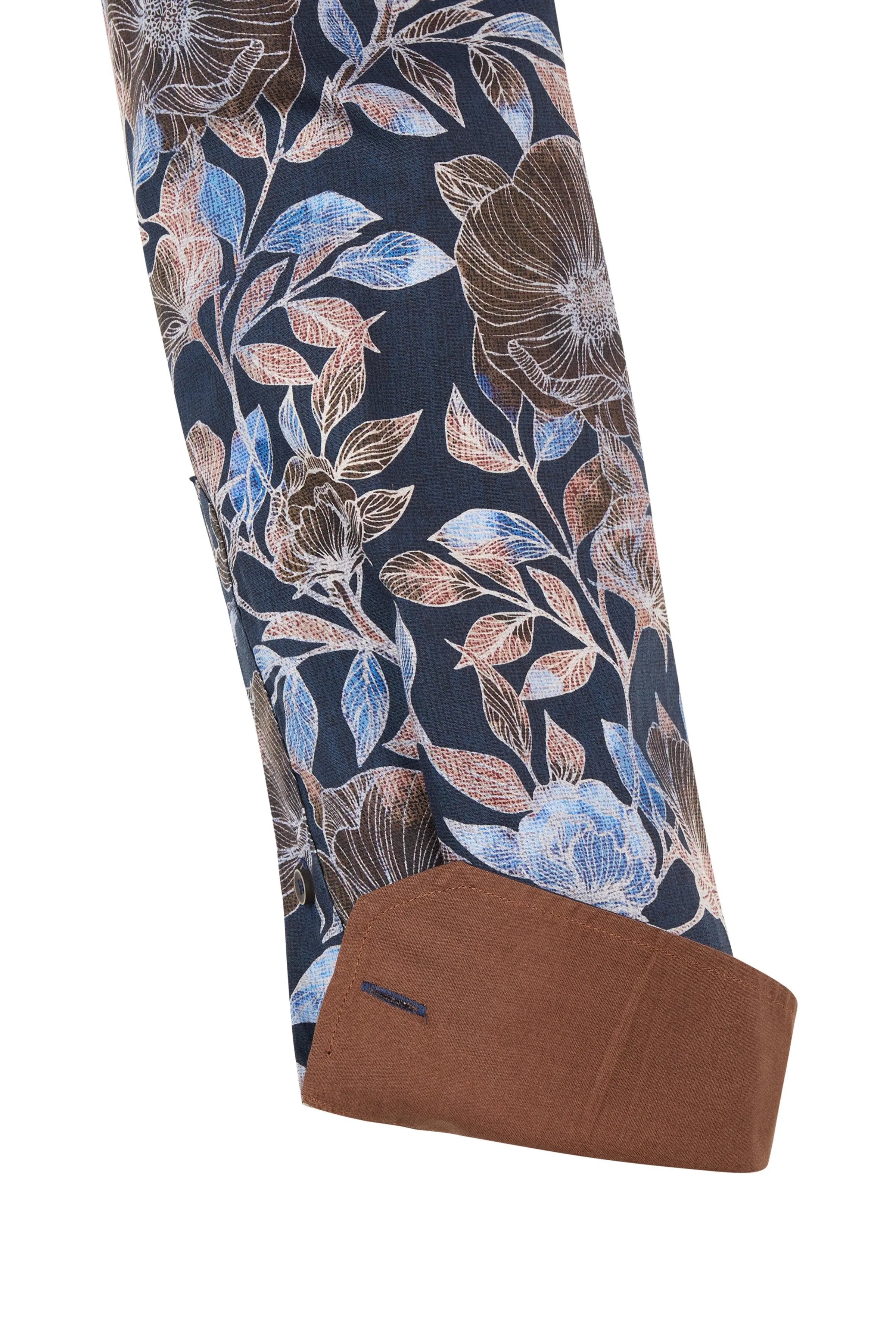 Haupt Langarm Herrenhemd Modern Fit im Floralen Muster multicolor Haupt