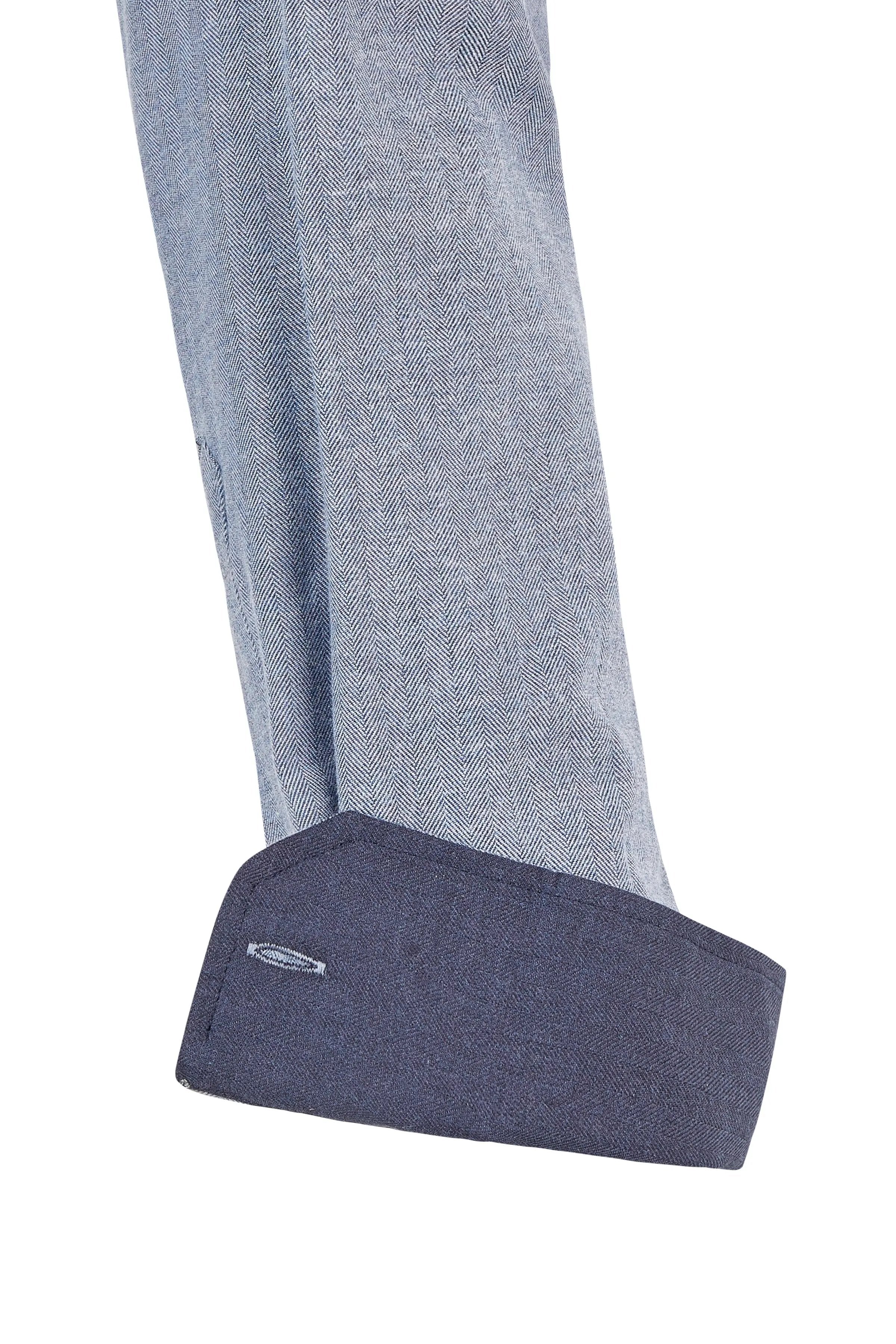 Haupt Modern Fit Langarm Baumwoll-Herrenhemd Unifarben TRUE BLUE Haupt