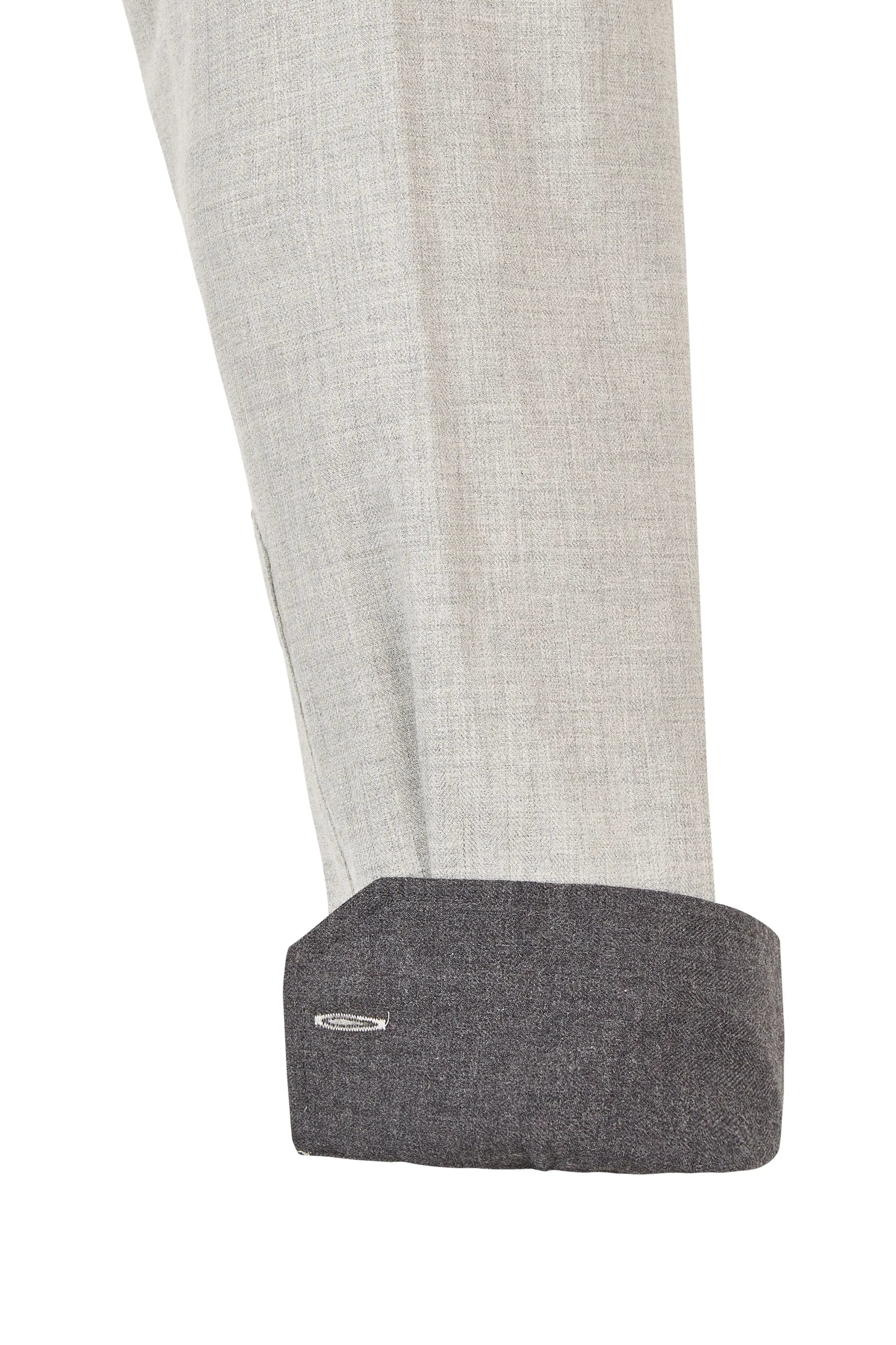 Haupt Modern Fit Langarm Baumwoll-Herrenhemd Unifarben LIGHT GREY Haupt