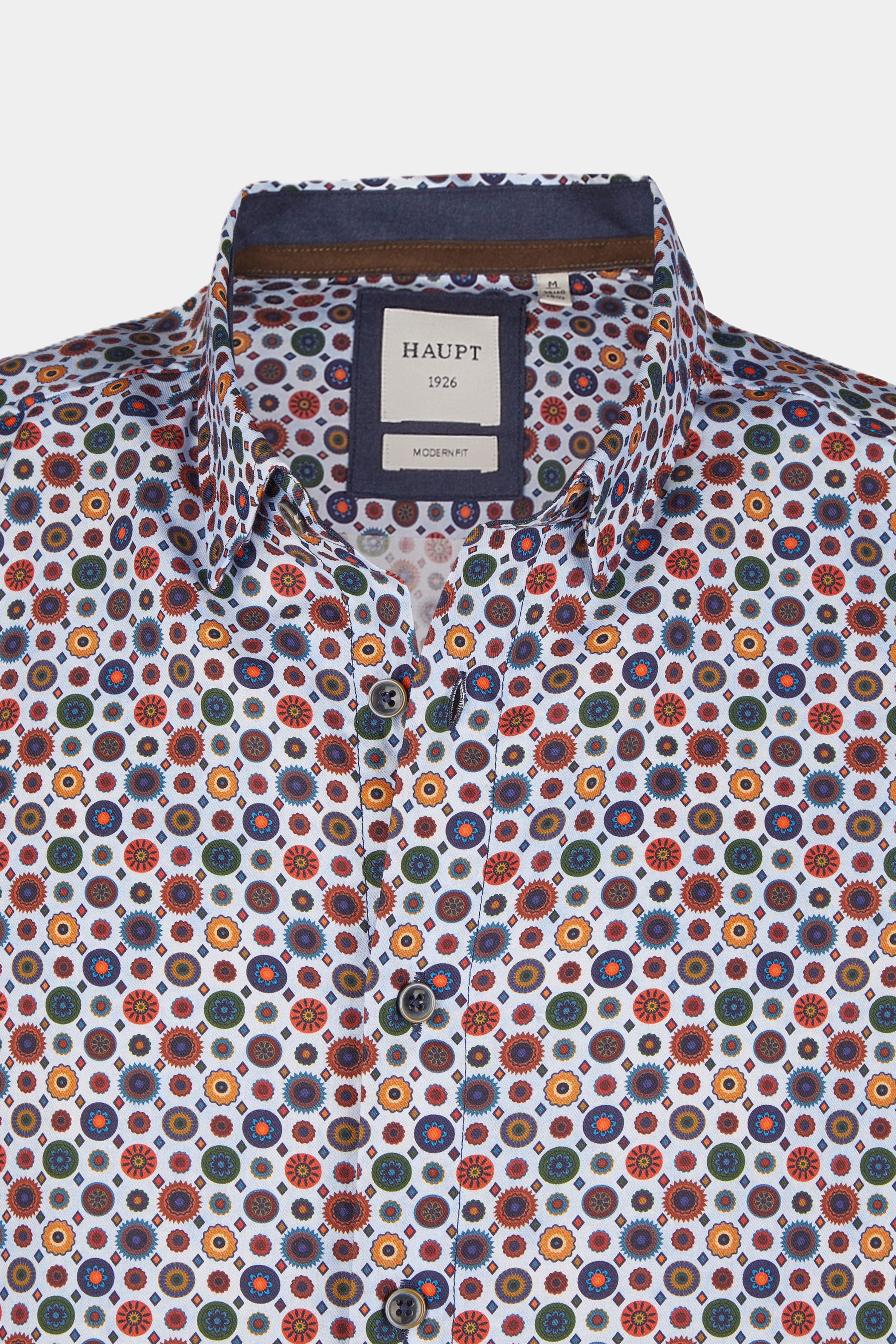 Principal avec motif circulaire Chemise homme en coton à manches longues Coupe moderne BLEU CLAIR