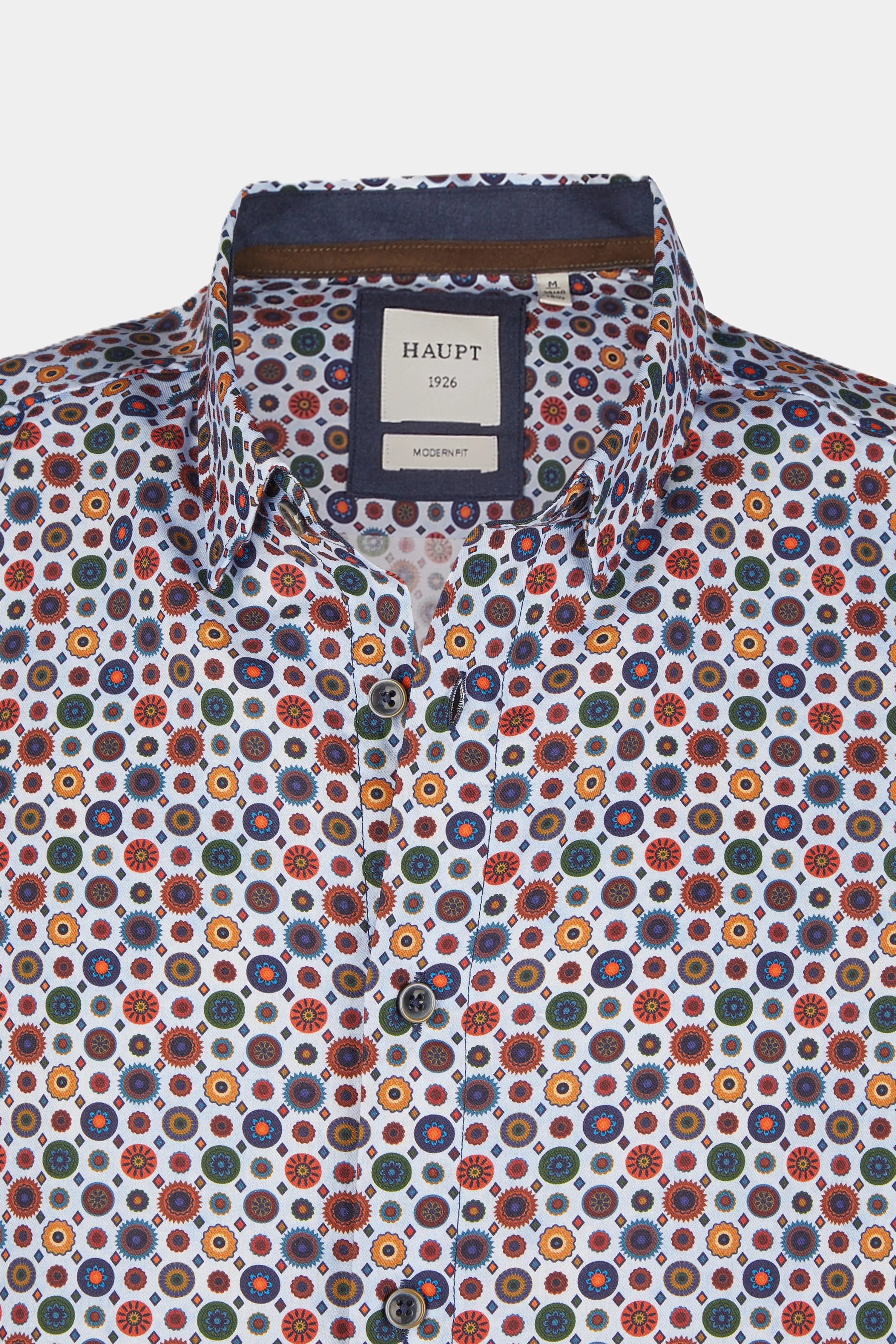 Haupt mit Kreisförmiges Muster Langarm Baumwoll-Herrenhemd Modern Fit LIGHT BLUE Haupt