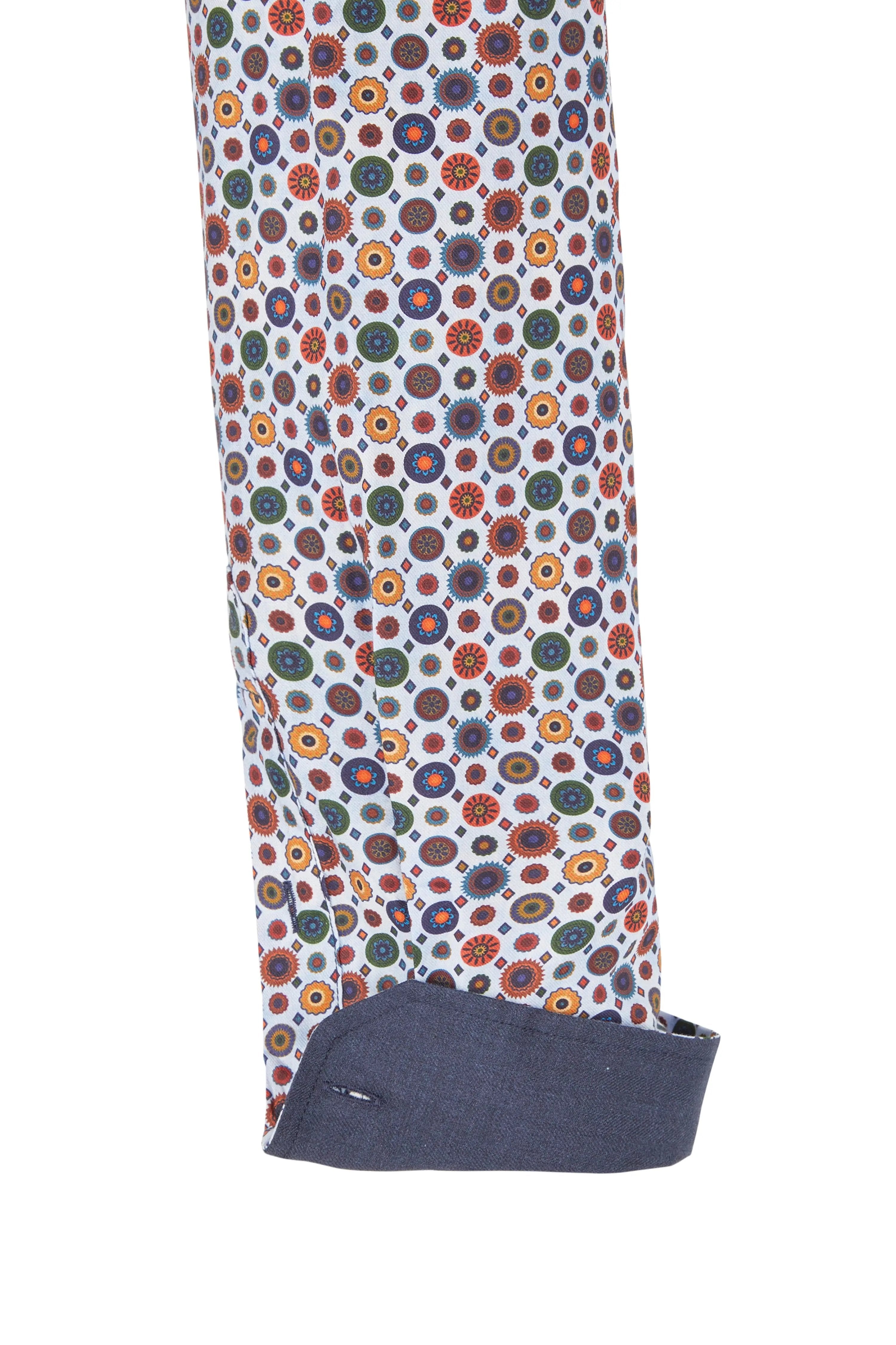 Haupt mit Kreisförmiges Muster Langarm Baumwoll-Herrenhemd Modern Fit LIGHT BLUE Haupt