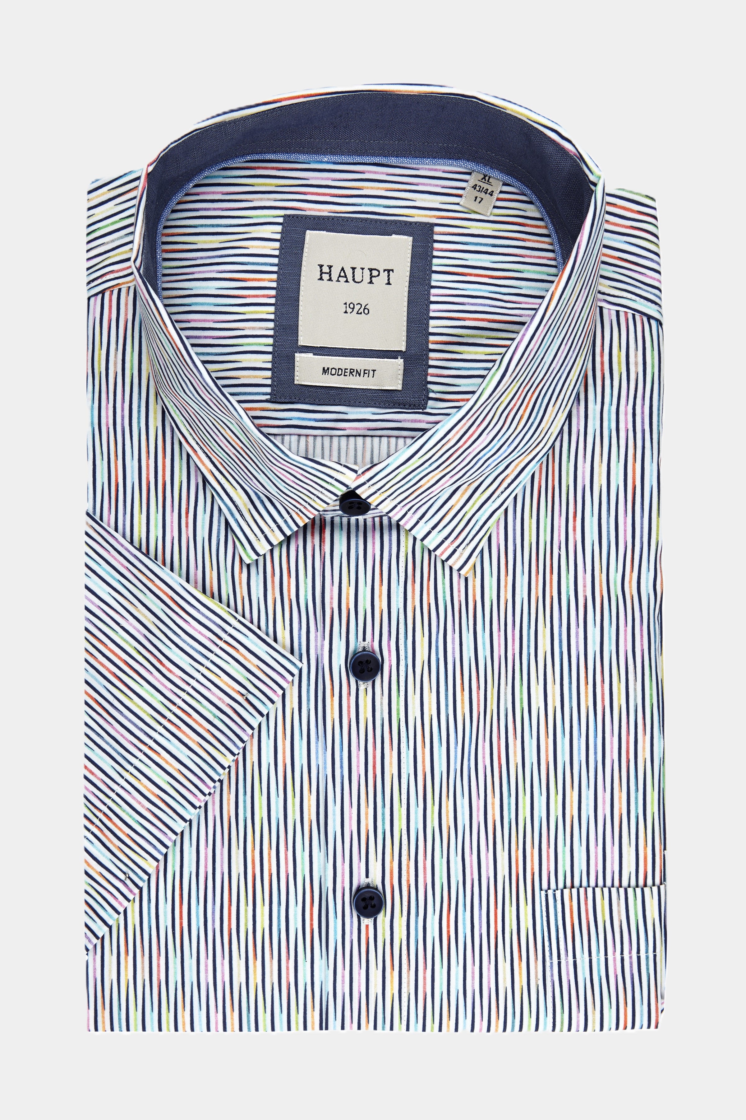 Haupt Kurzarm Baumwoll-Herrenhemd Modern Fit multicolor