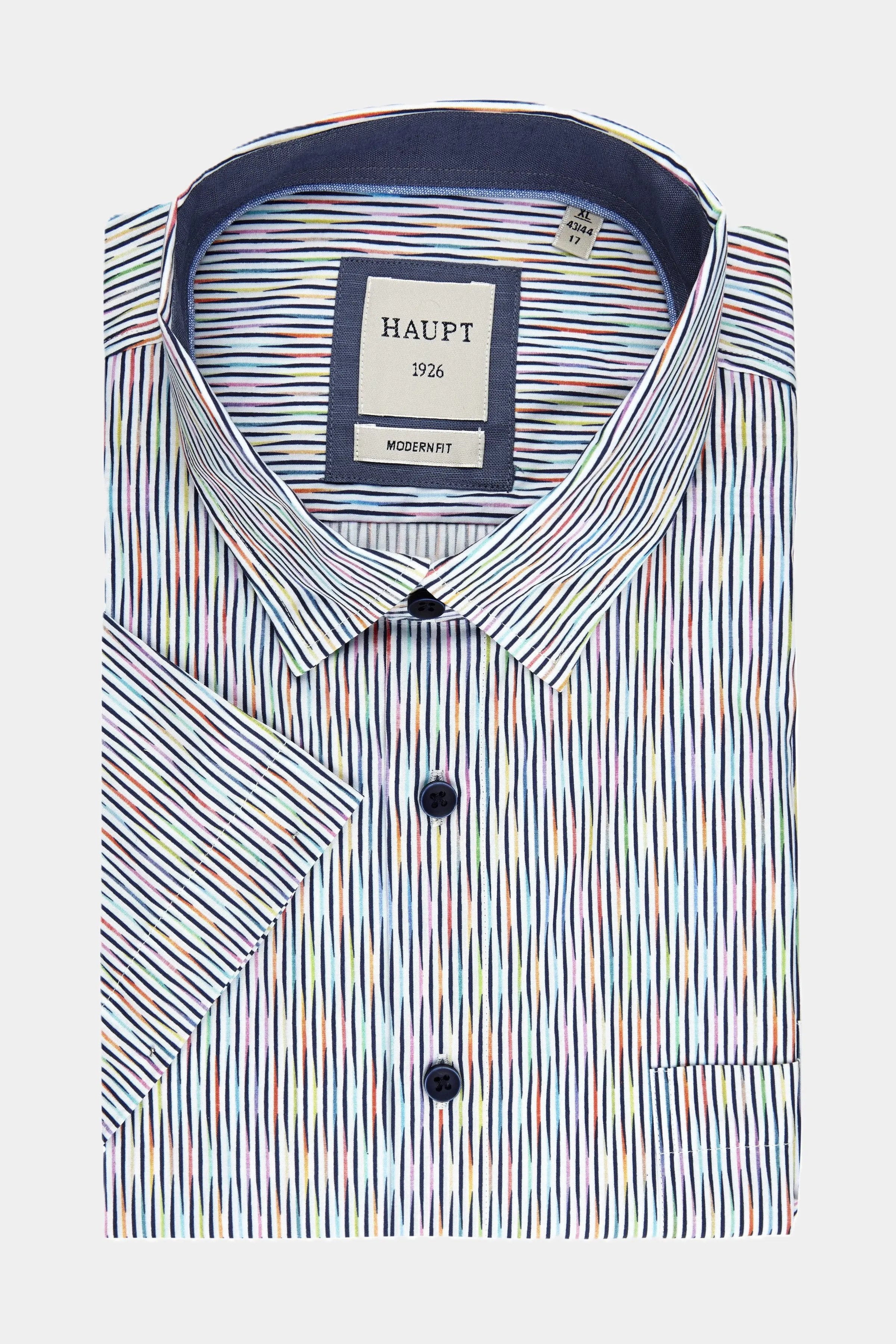 Haupt Kurzarm Baumwoll-Herrenhemd Modern Fit multicolor Haupt