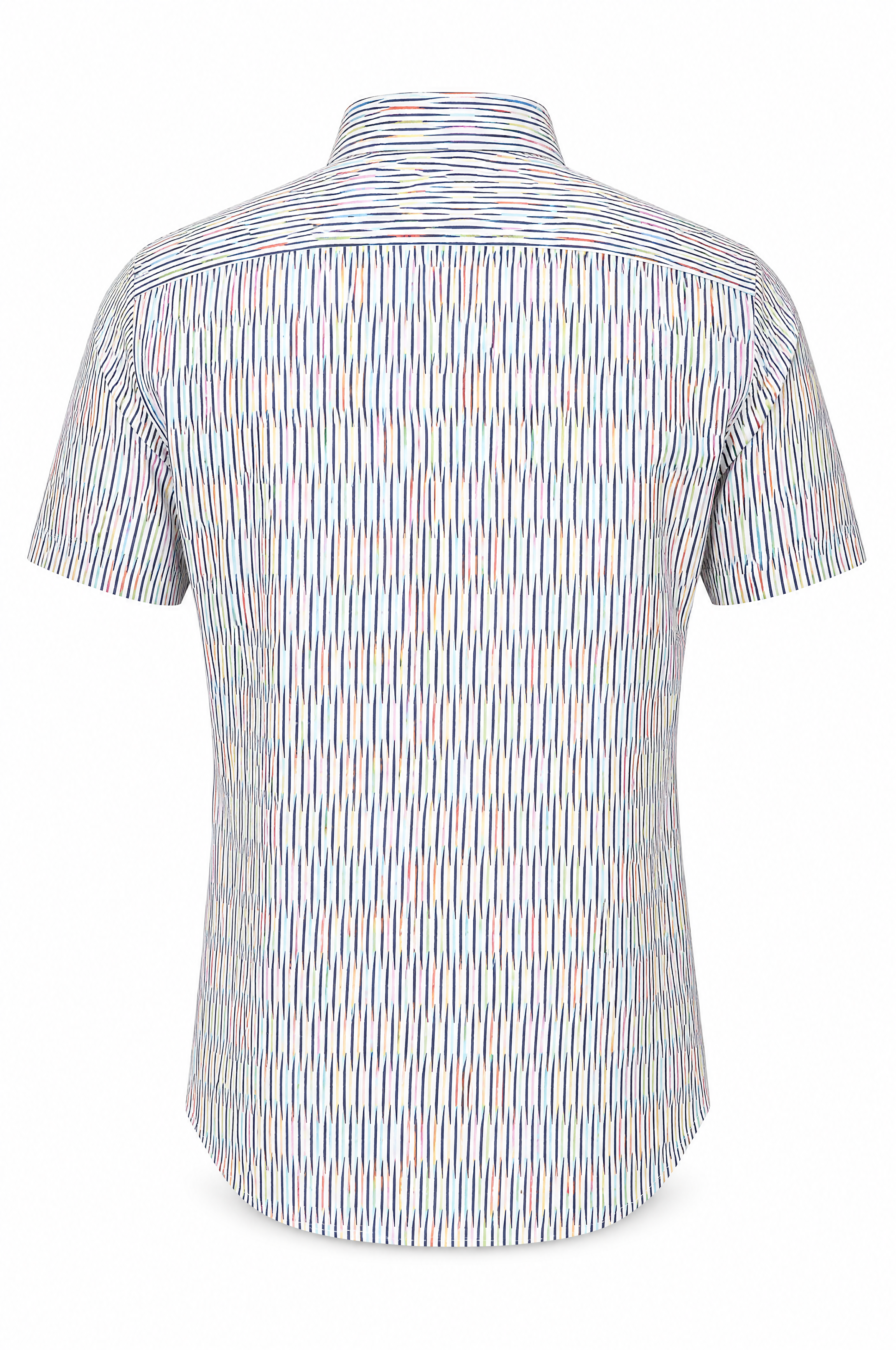 Modern Fit Kurzarm Baumwoll-Herrenhemd Multicolor Style Sommer