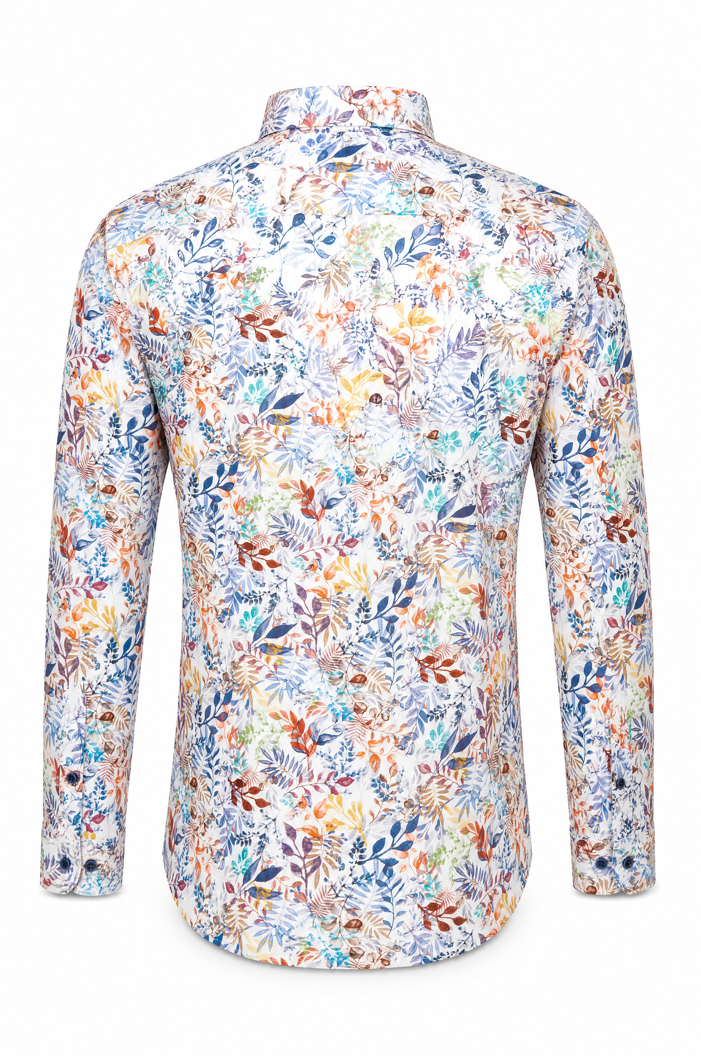 Langarm Herrenhemd Popelin mit Pflanzenmuster ideal Sommer