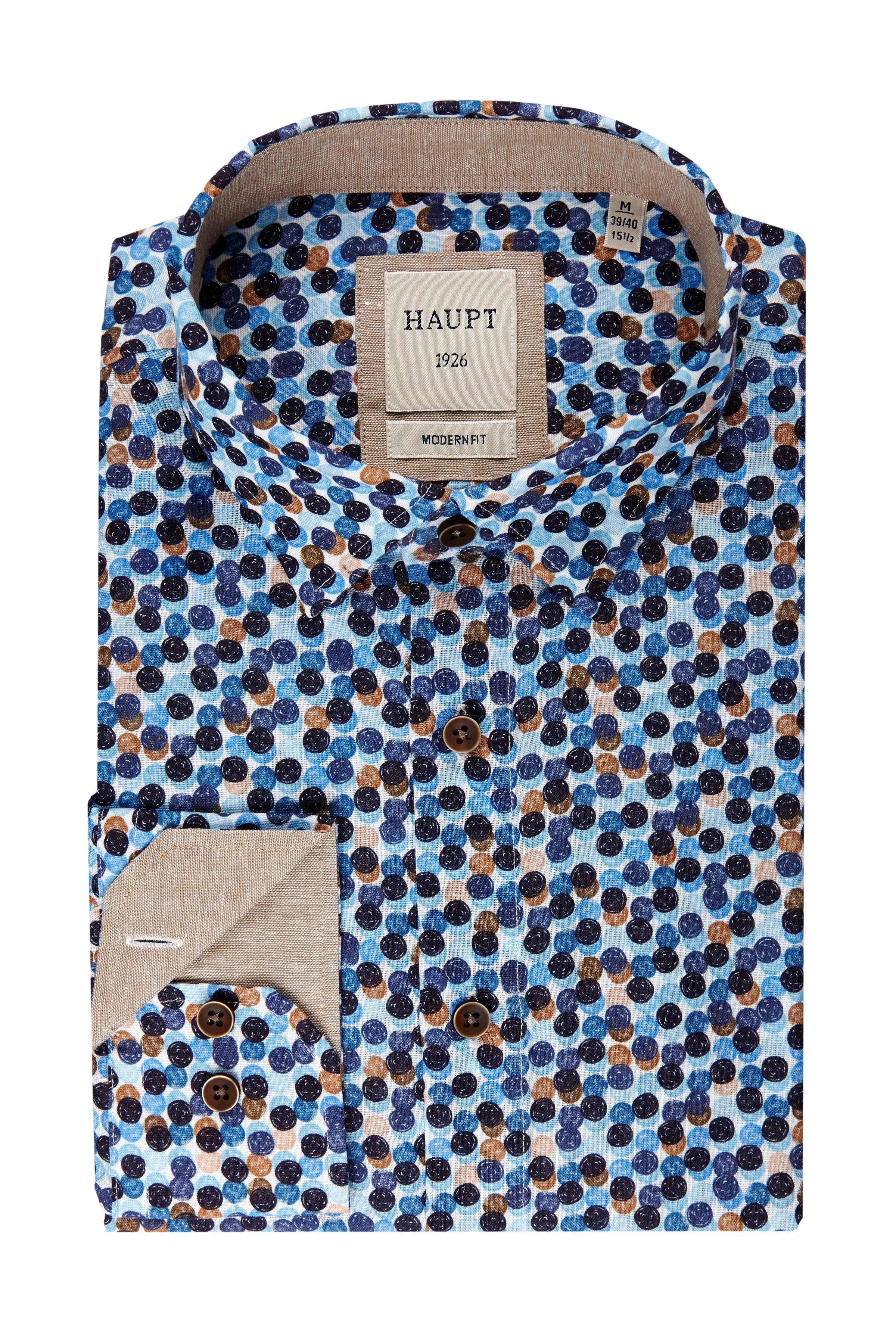 Baumwoll-Herrenhemd true blue print Haupt