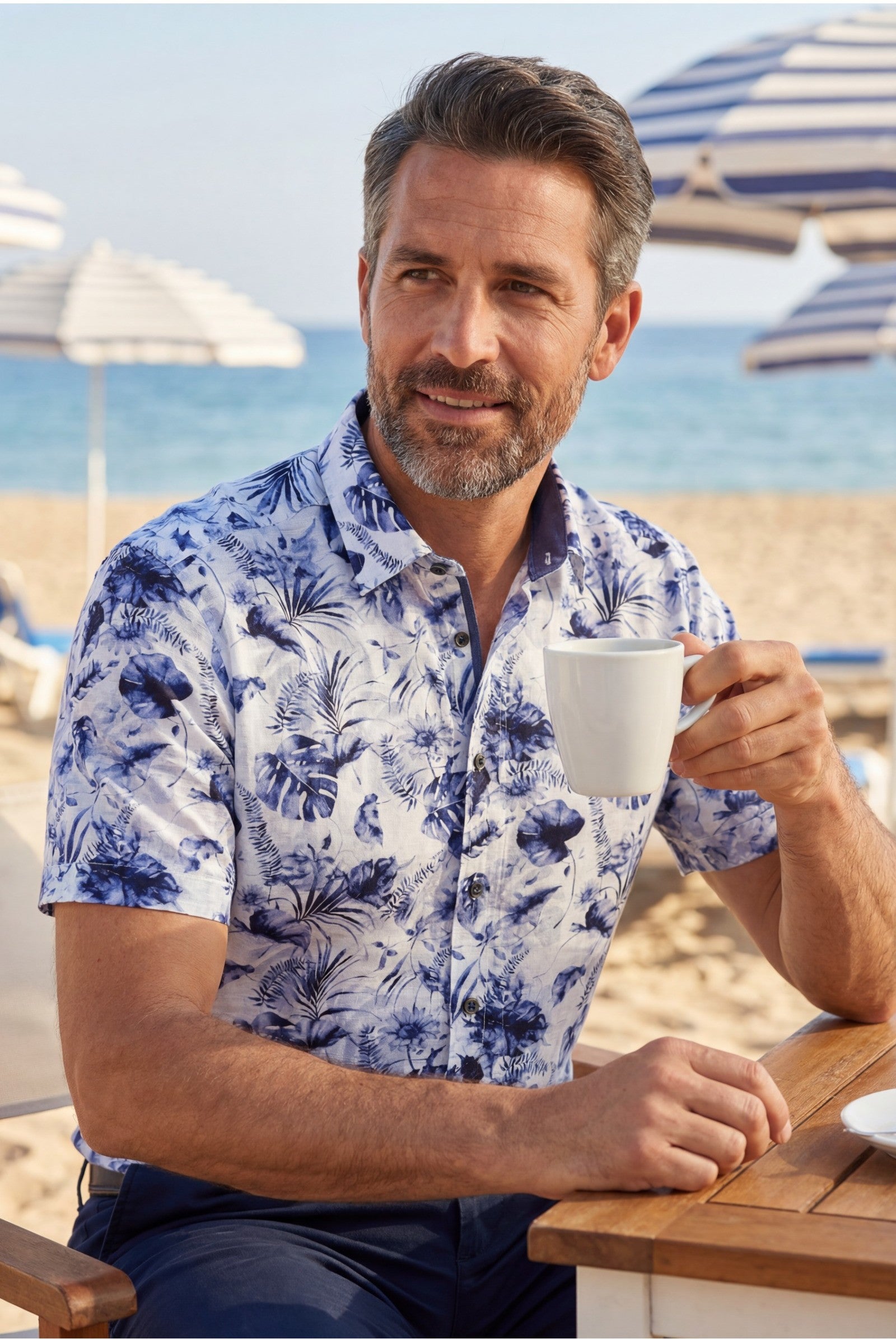 Męska koszula z białym nadrukiem