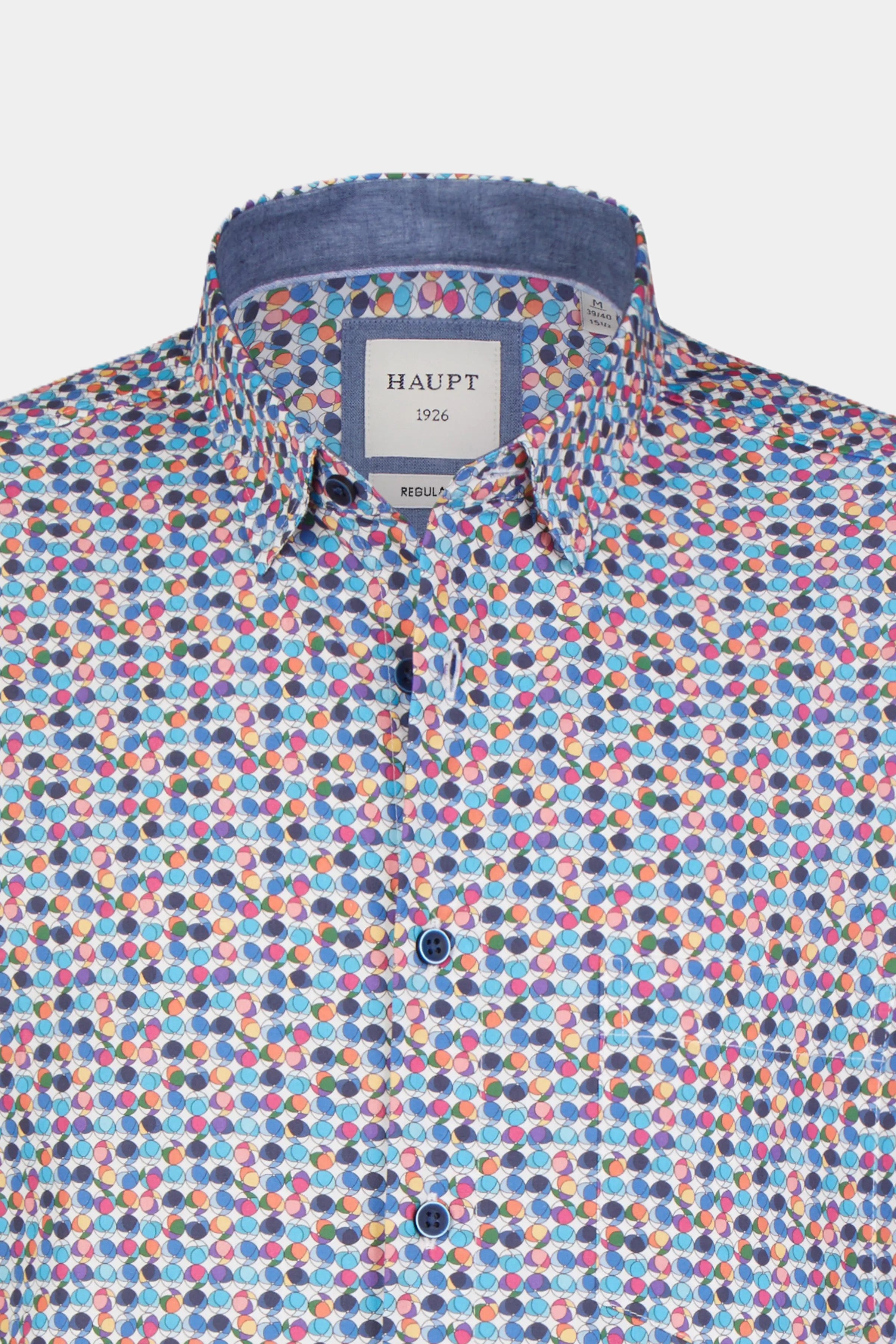 Chemise homme en coton à manches longues principale Coupe régulière Motif multicolore intégral multicolore