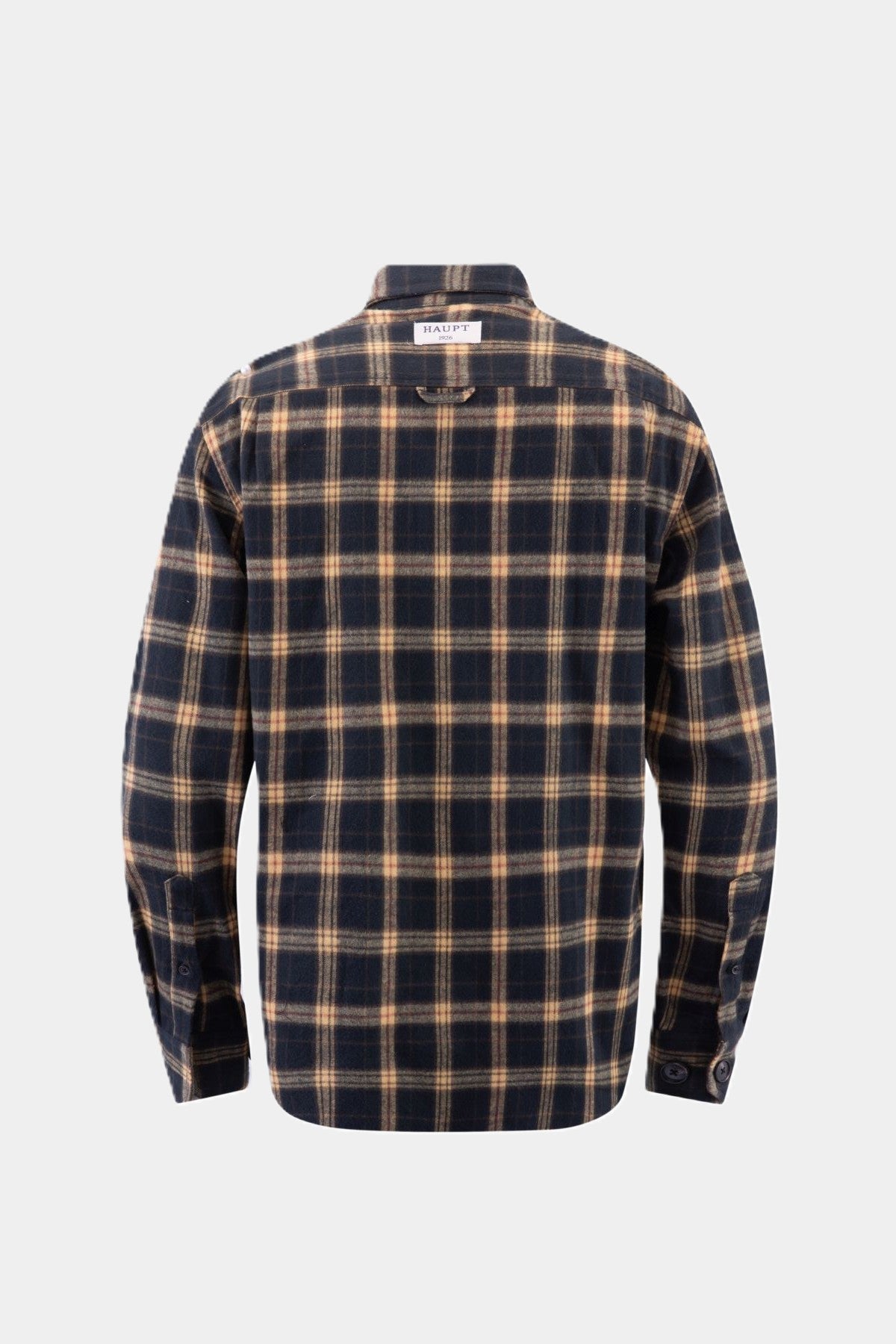 Kariertes Flanell Langarm Herrenhemd Yellow Under Button Down Haupt