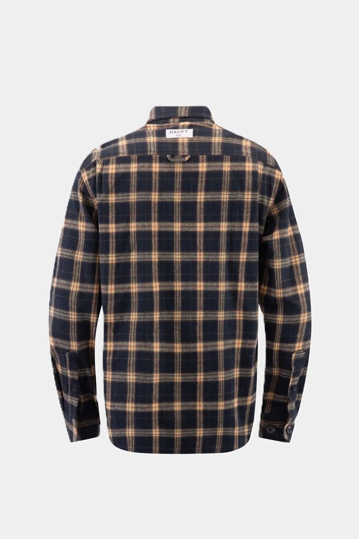 Kariertes Flanell Langarm Herrenhemd Yellow Under Button Down Haupt