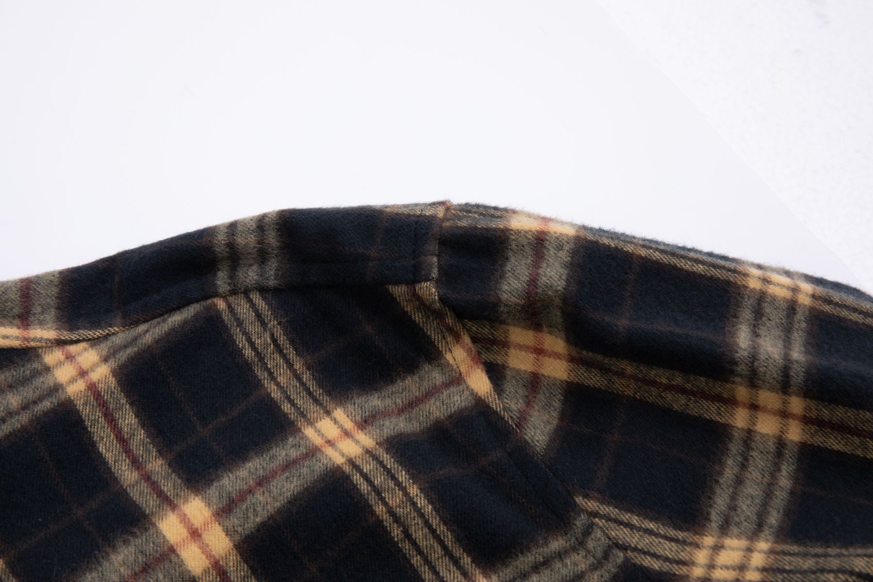 Kariertes Flanell Langarm Herrenhemd Yellow Under Button Down Haupt