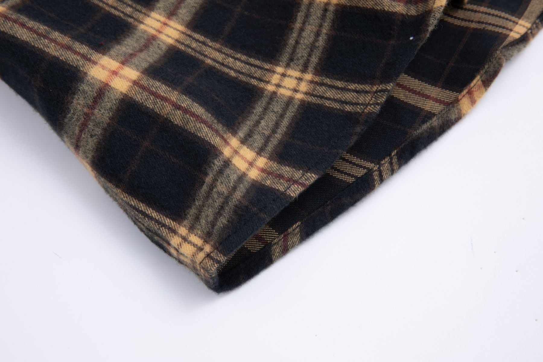 Kariertes Flanell Langarm Herrenhemd Yellow Under Button Down Haupt