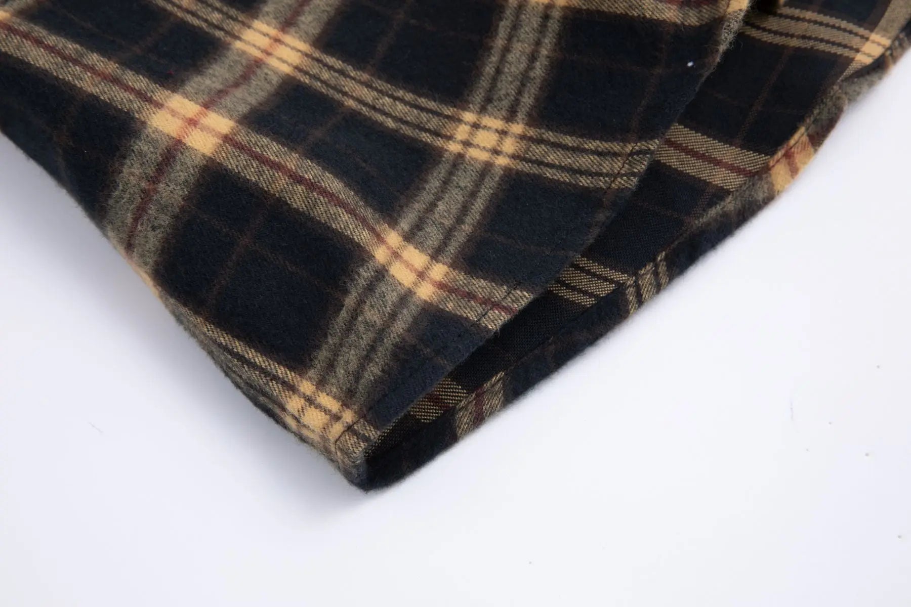 Kariertes Flanell Langarm Herrenhemd Yellow Under Button Down Haupt