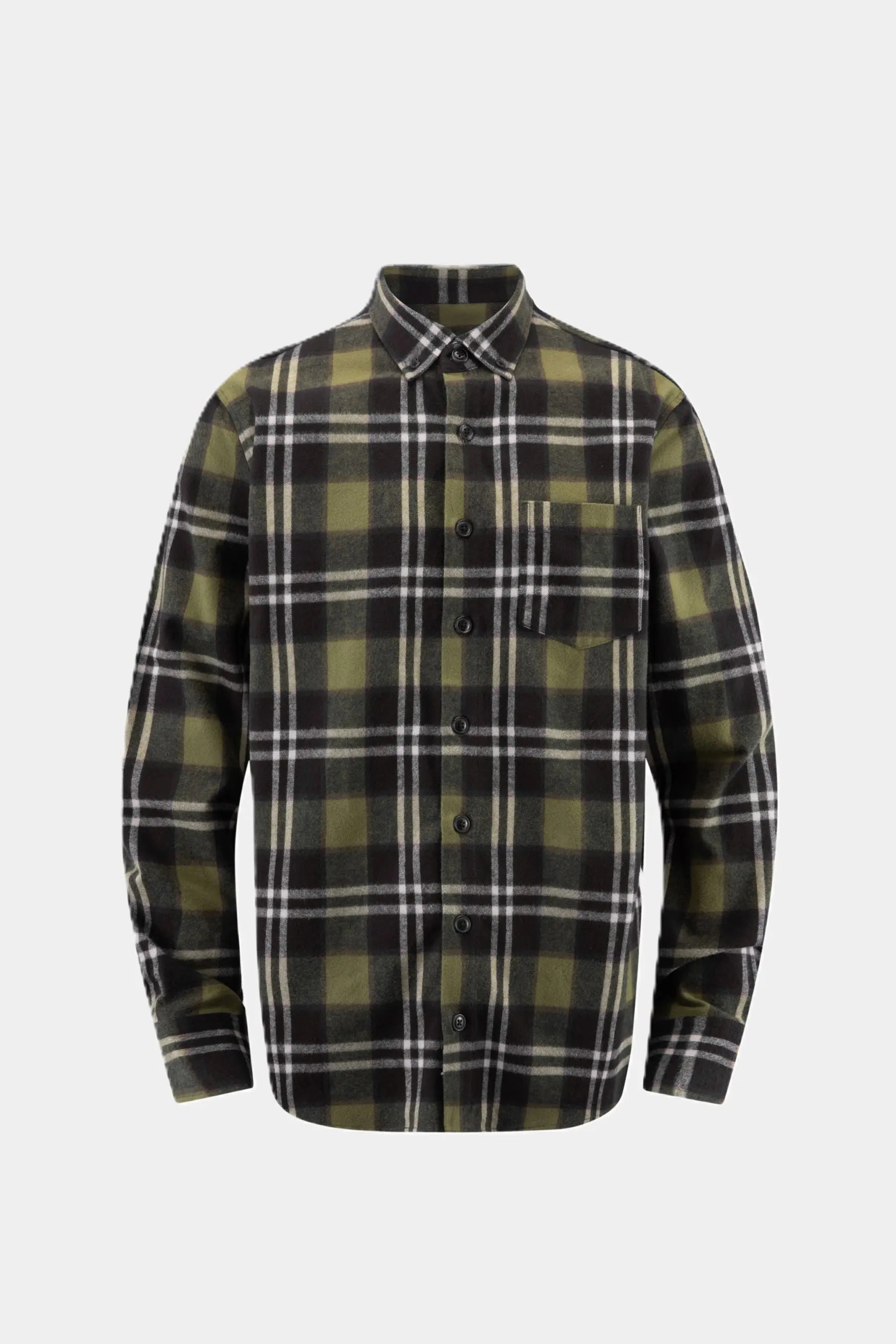 Haupt Modern Fit Flanell Langarm Herrenhemd in True Green Haupt