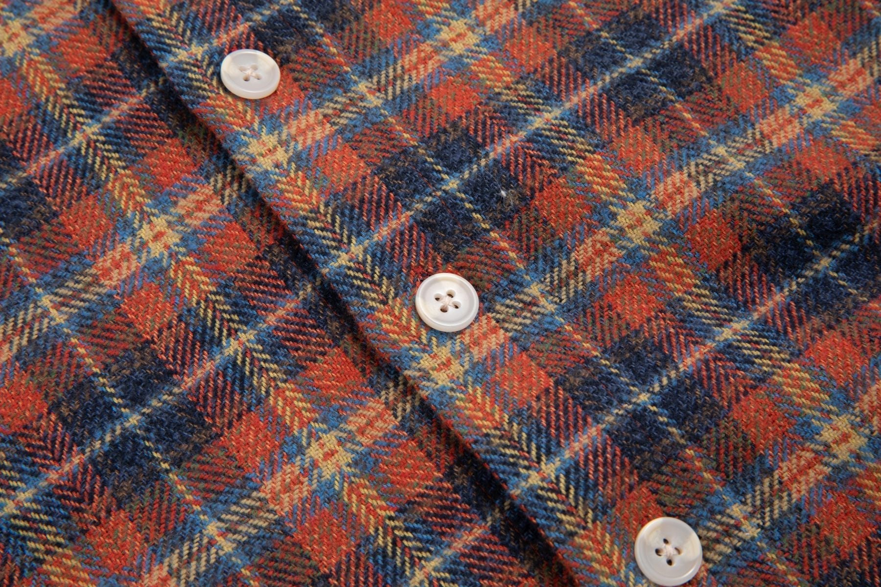 Haupt Flanell Modern Fit Langarm Herrenhemd im Kariertem Ochre Muster Haupt