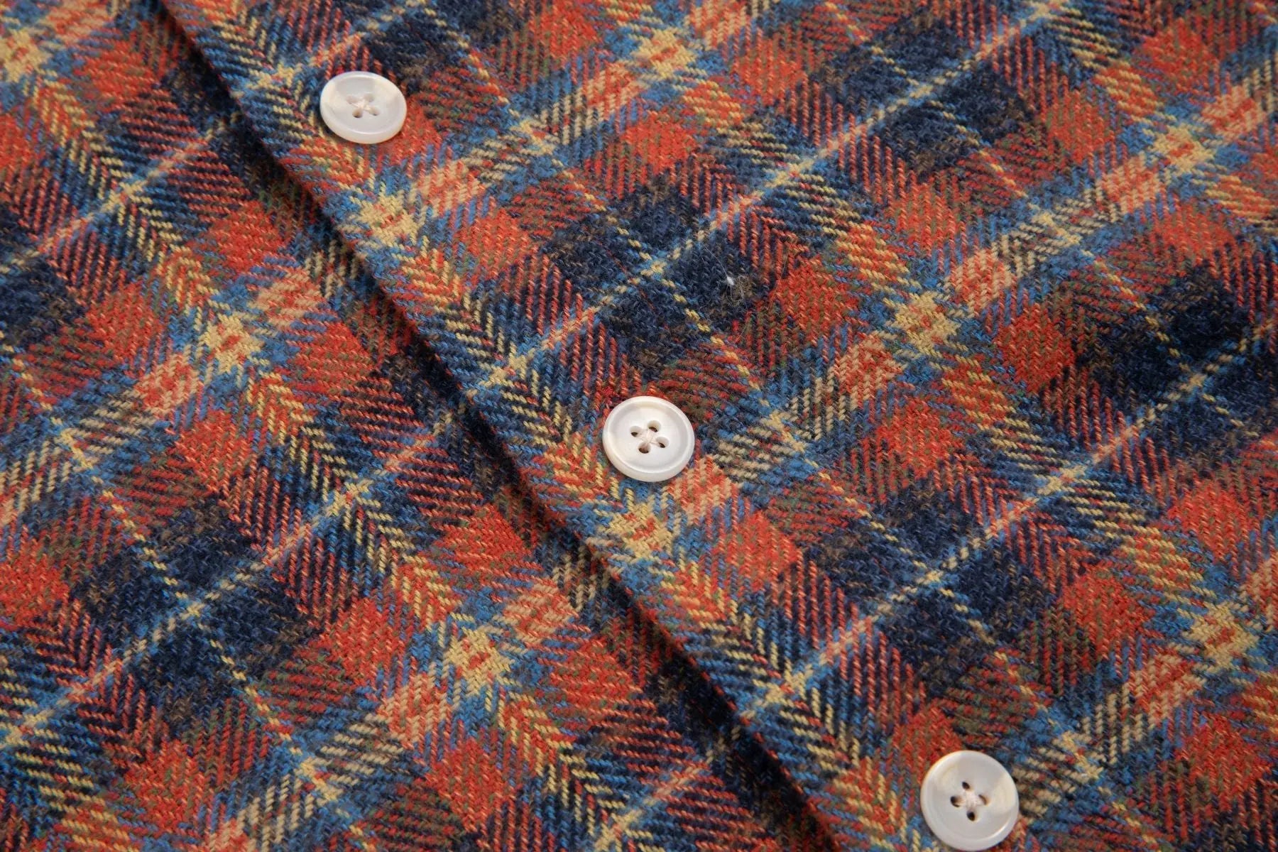 Haupt Flanell Modern Fit Langarm Herrenhemd im Kariertem Ochre Muster Haupt