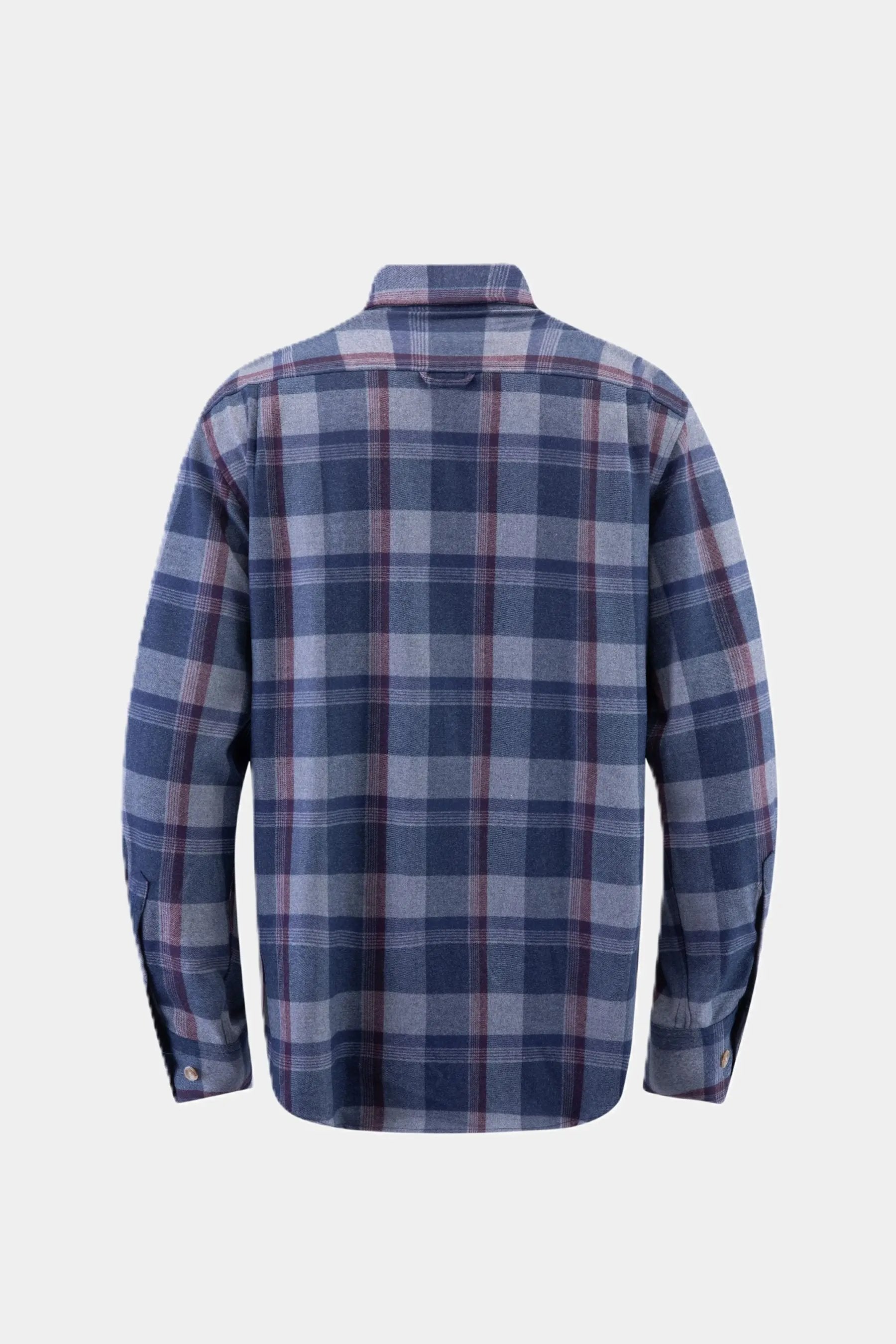 Haupt Flanell Modern Fit Langarm Herrenhemd mit kariertem Muster Blau und Rot Haupt