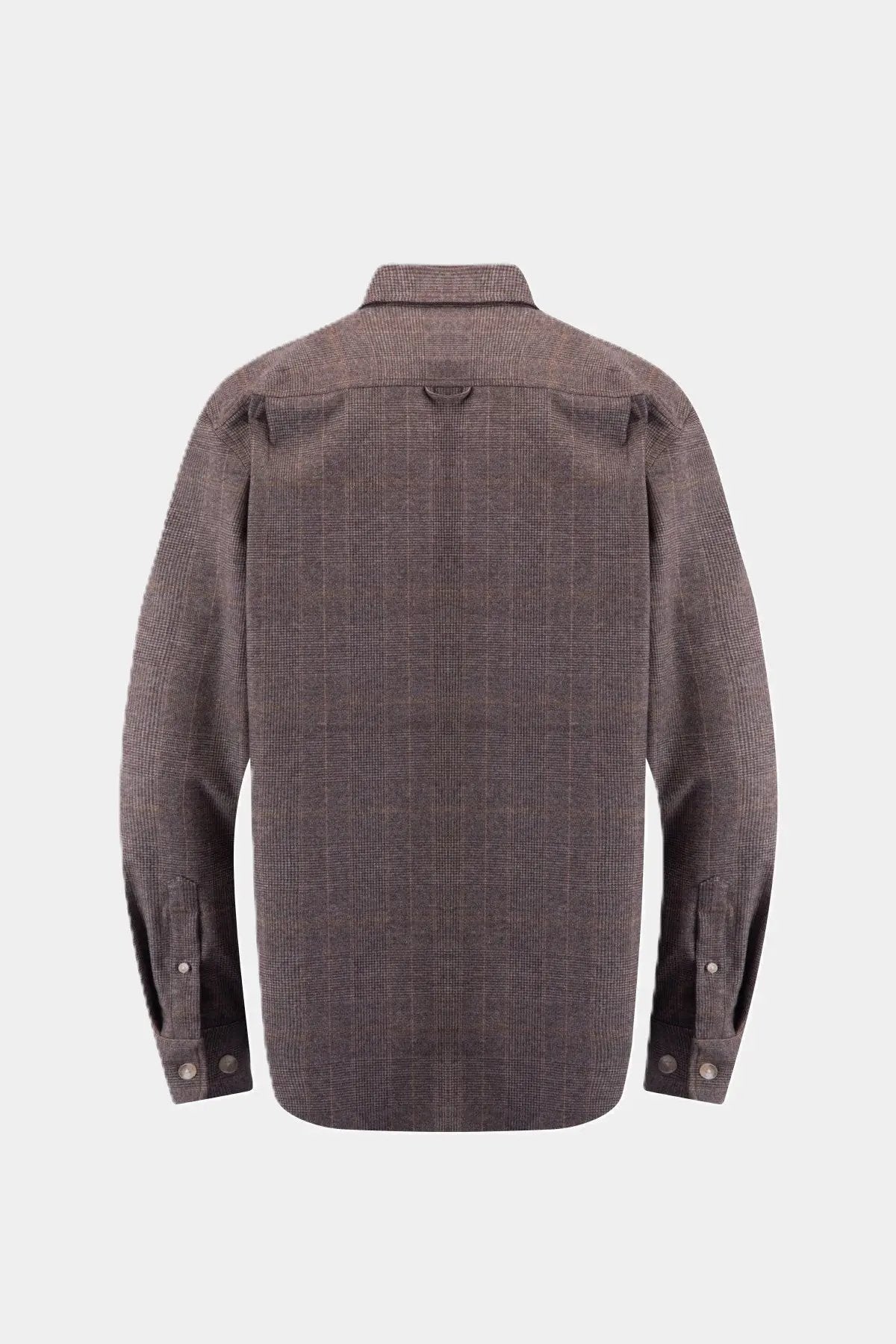 Haupt Flanell Modern Fit Langarm Herrenhemd mit kariertem Brown Muster Haupt