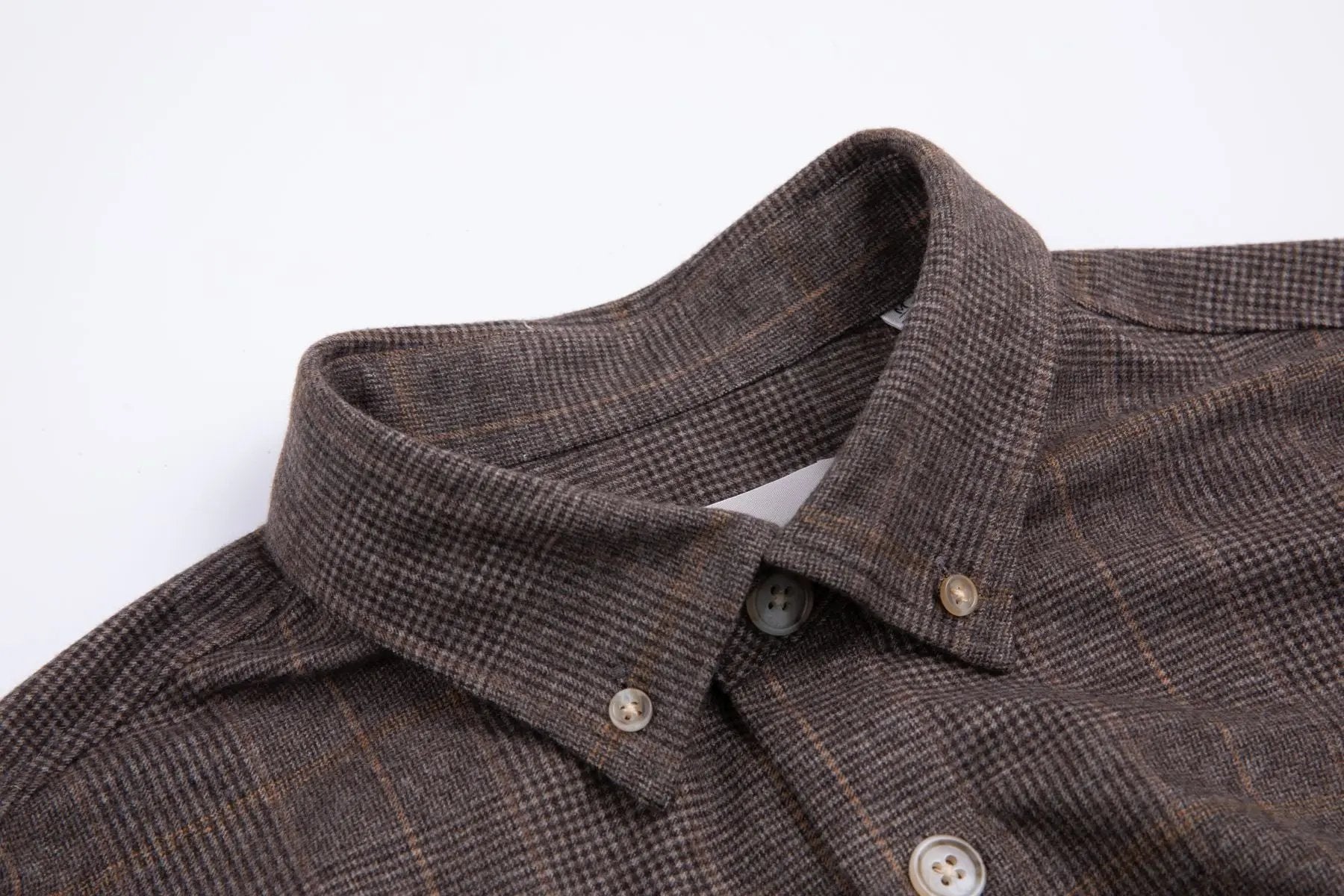 Haupt Flanell Modern Fit Langarm Herrenhemd mit kariertem Brown Muster Haupt