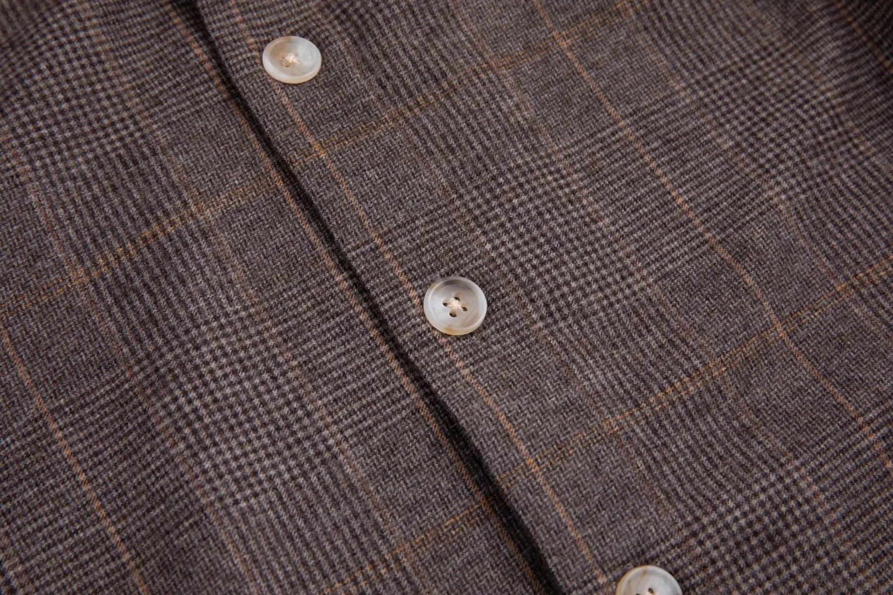 Haupt Flanell Modern Fit Langarm Herrenhemd mit kariertem Brown Muster Haupt