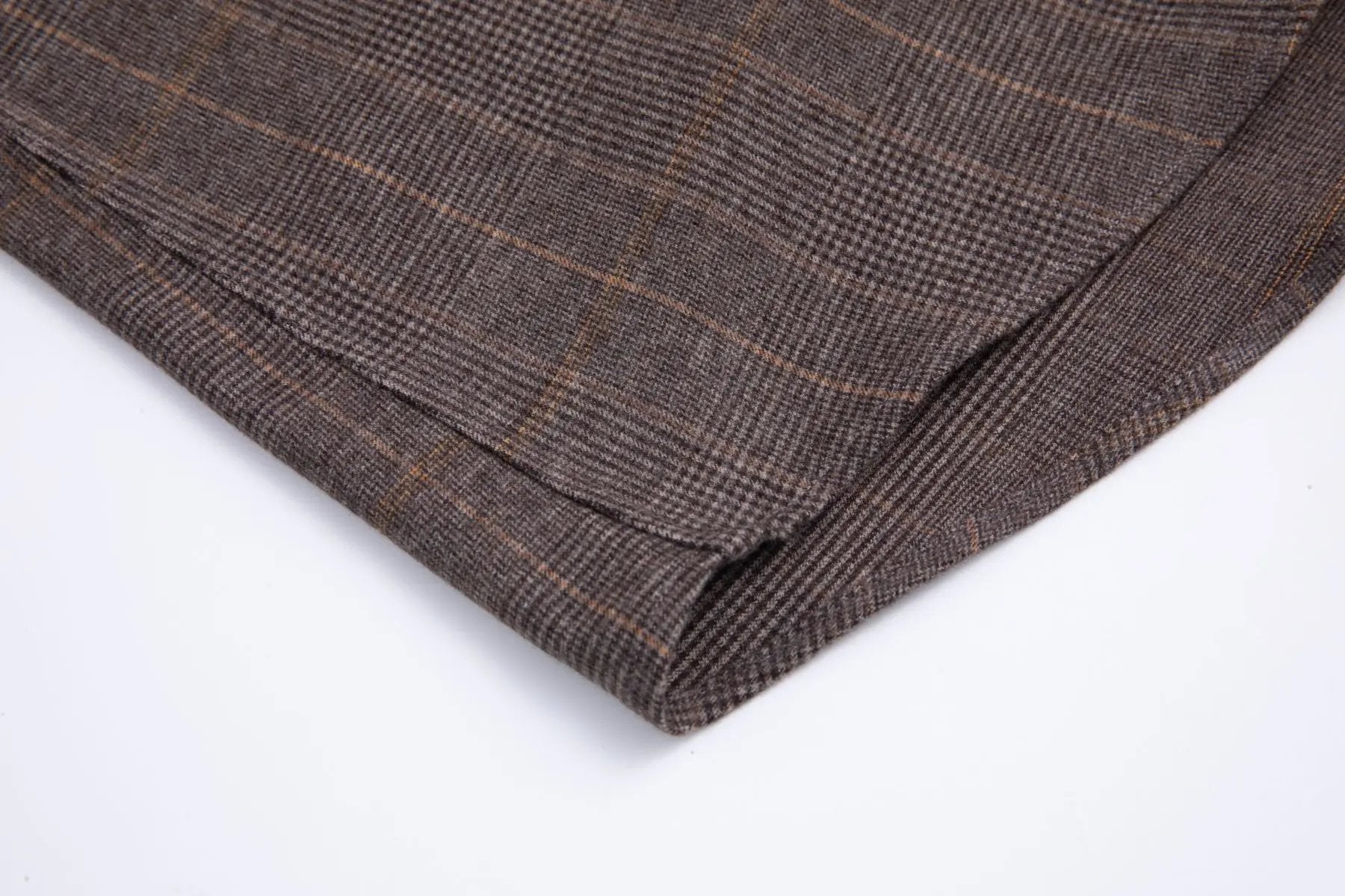 Haupt Flanell Modern Fit Langarm Herrenhemd mit kariertem Brown Muster Haupt