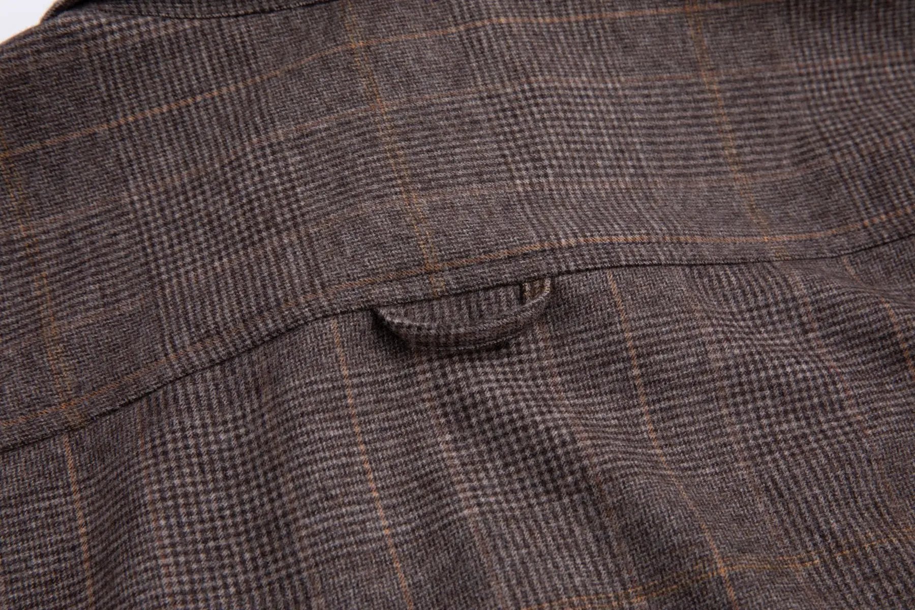 Haupt Flanell Modern Fit Langarm Herrenhemd mit kariertem Brown Muster Haupt