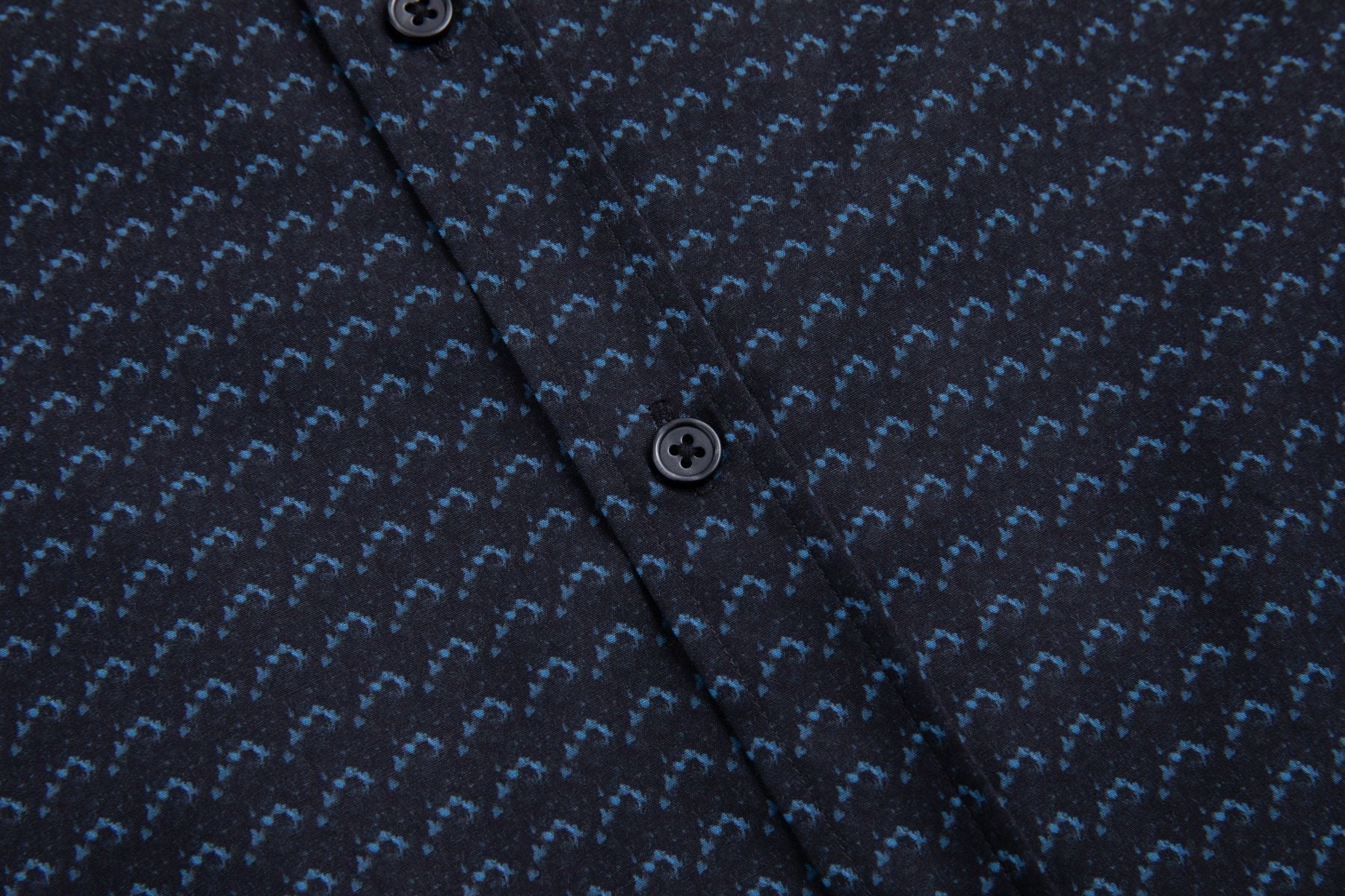 Haupt Modern Fit Langarm Herrenhemd mit Allover "Batik" Muster in Navy Haupt