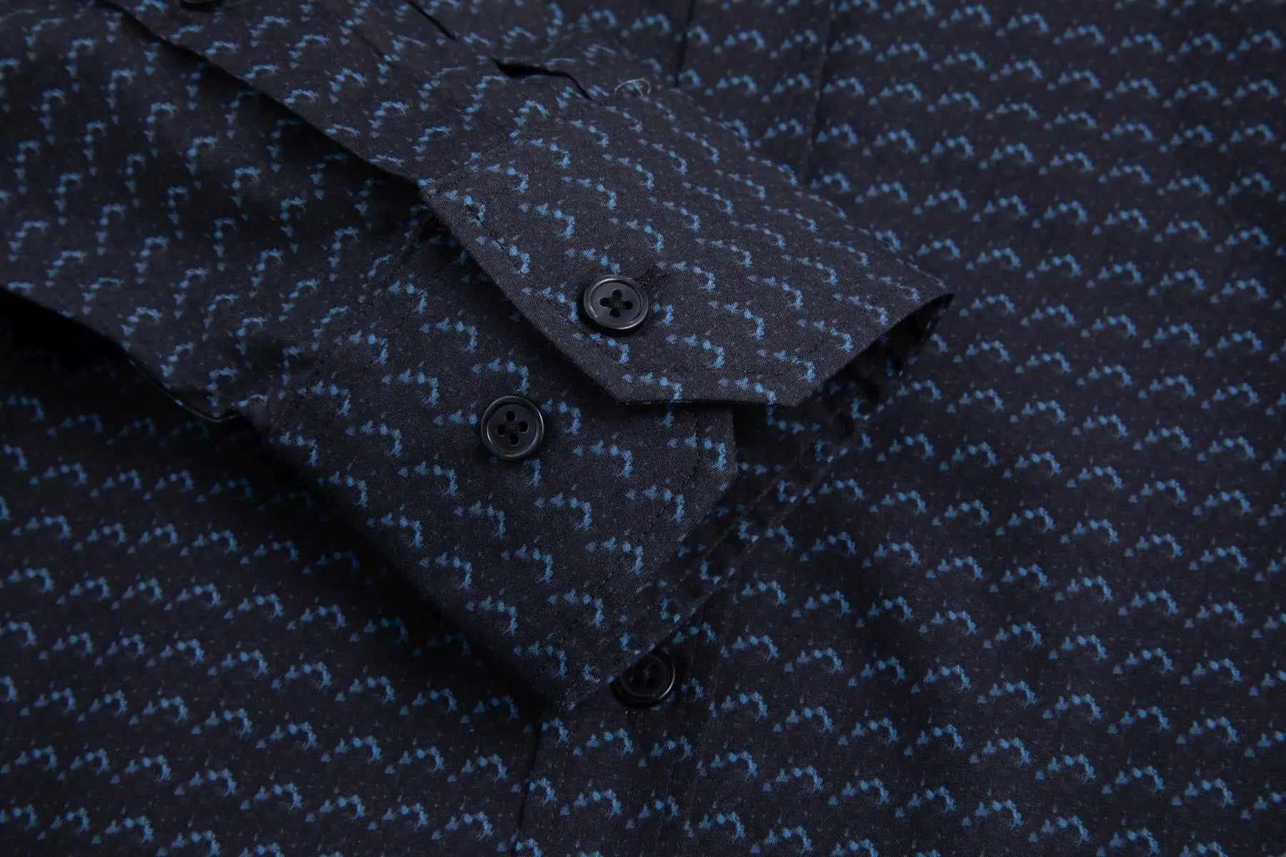 Haupt Modern Fit Langarm Herrenhemd mit Allover "Batik" Muster in Navy Haupt