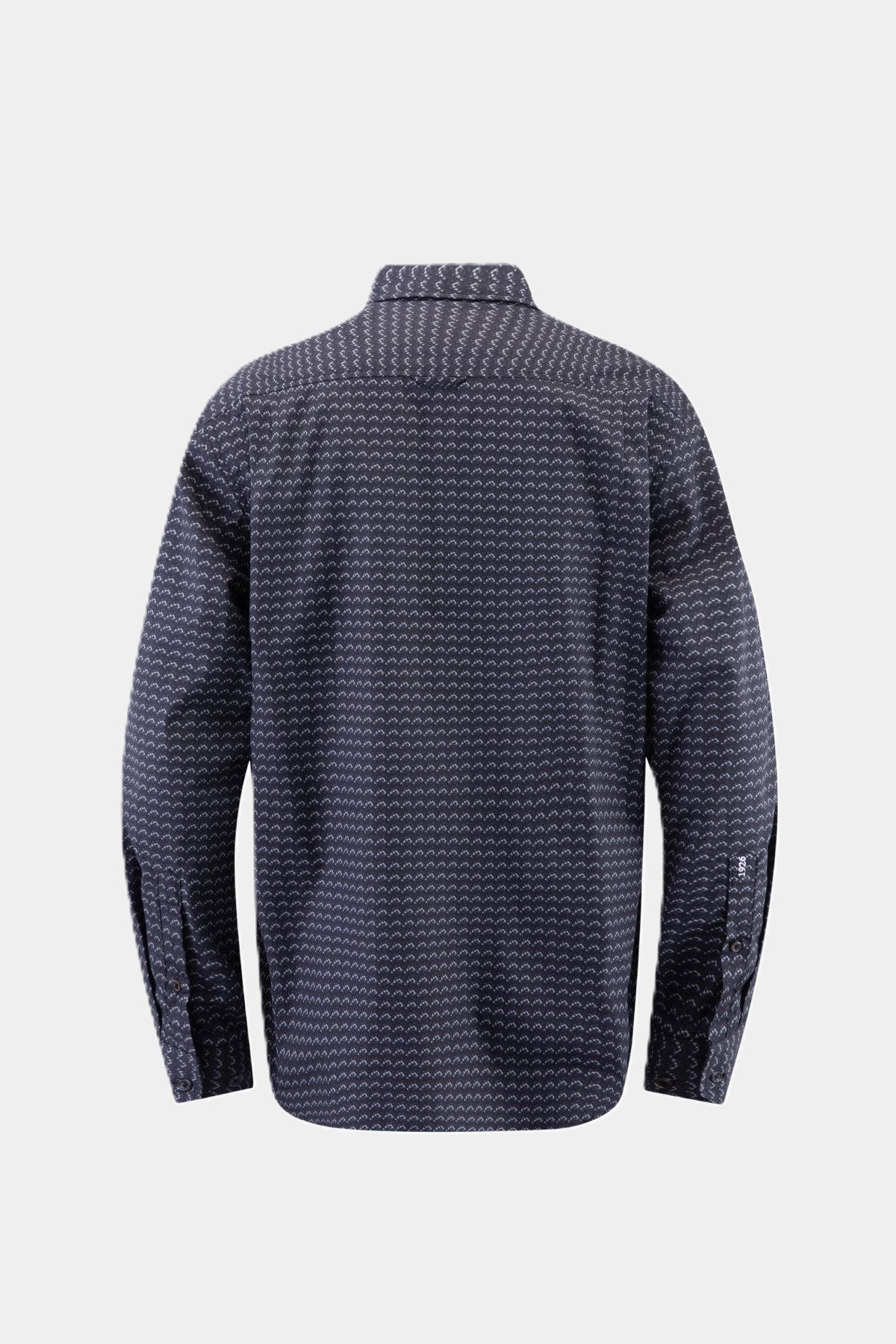 Haupt Jersey Modern Fit Langarm Herrenhemd mit Allover abstraktem Muster in Grey Haupt