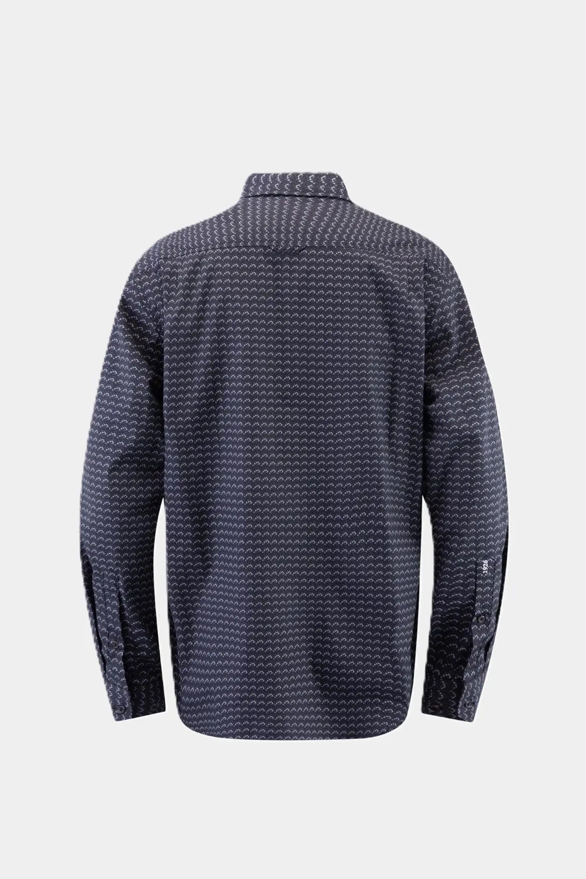 Haupt Jersey Modern Fit Langarm Herrenhemd mit Allover abstraktem Muster in Grey Haupt