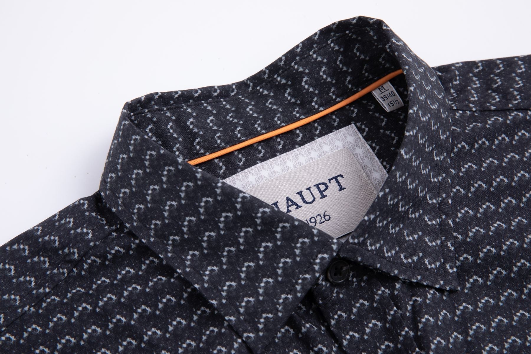 Haupt Jersey Modern Fit Langarm Herrenhemd mit Allover abstraktem Muster in Grey Haupt