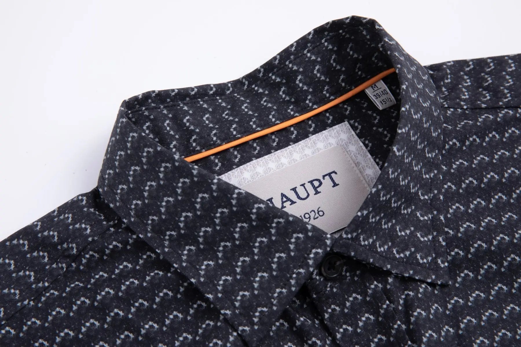 Haupt Jersey Modern Fit Langarm Herrenhemd mit Allover abstraktem Muster in Grey Haupt