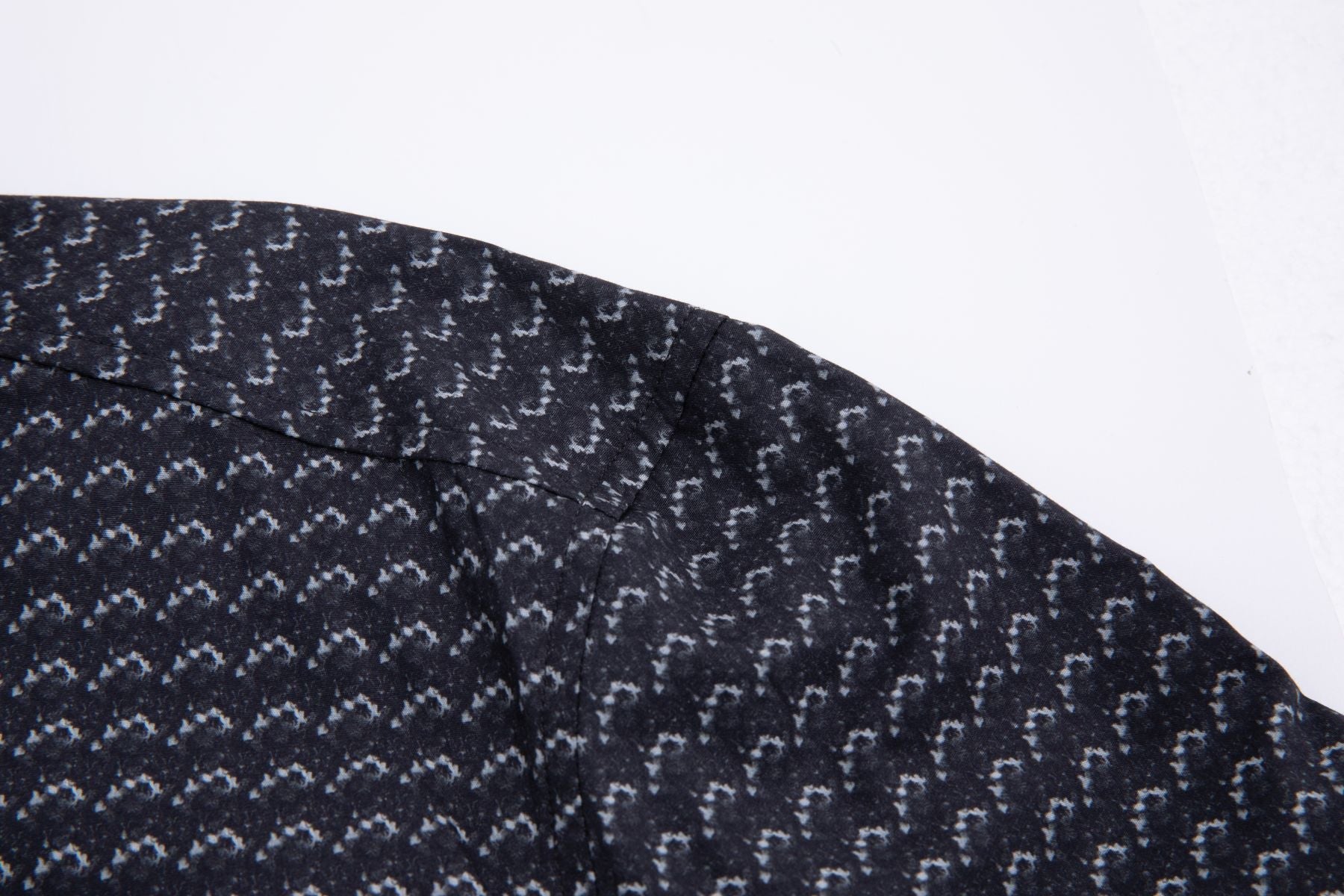 Haupt Jersey Modern Fit Langarm Herrenhemd mit Allover abstraktem Muster in Grey Haupt