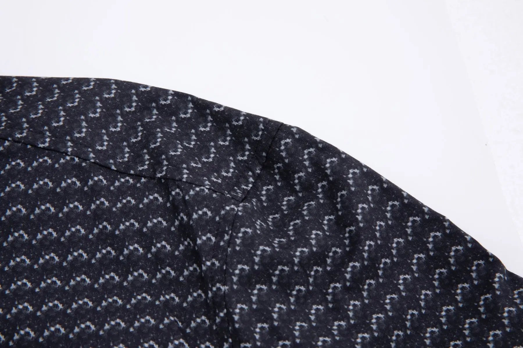 Haupt Jersey Modern Fit Langarm Herrenhemd mit Allover abstraktem Muster in Grey Haupt