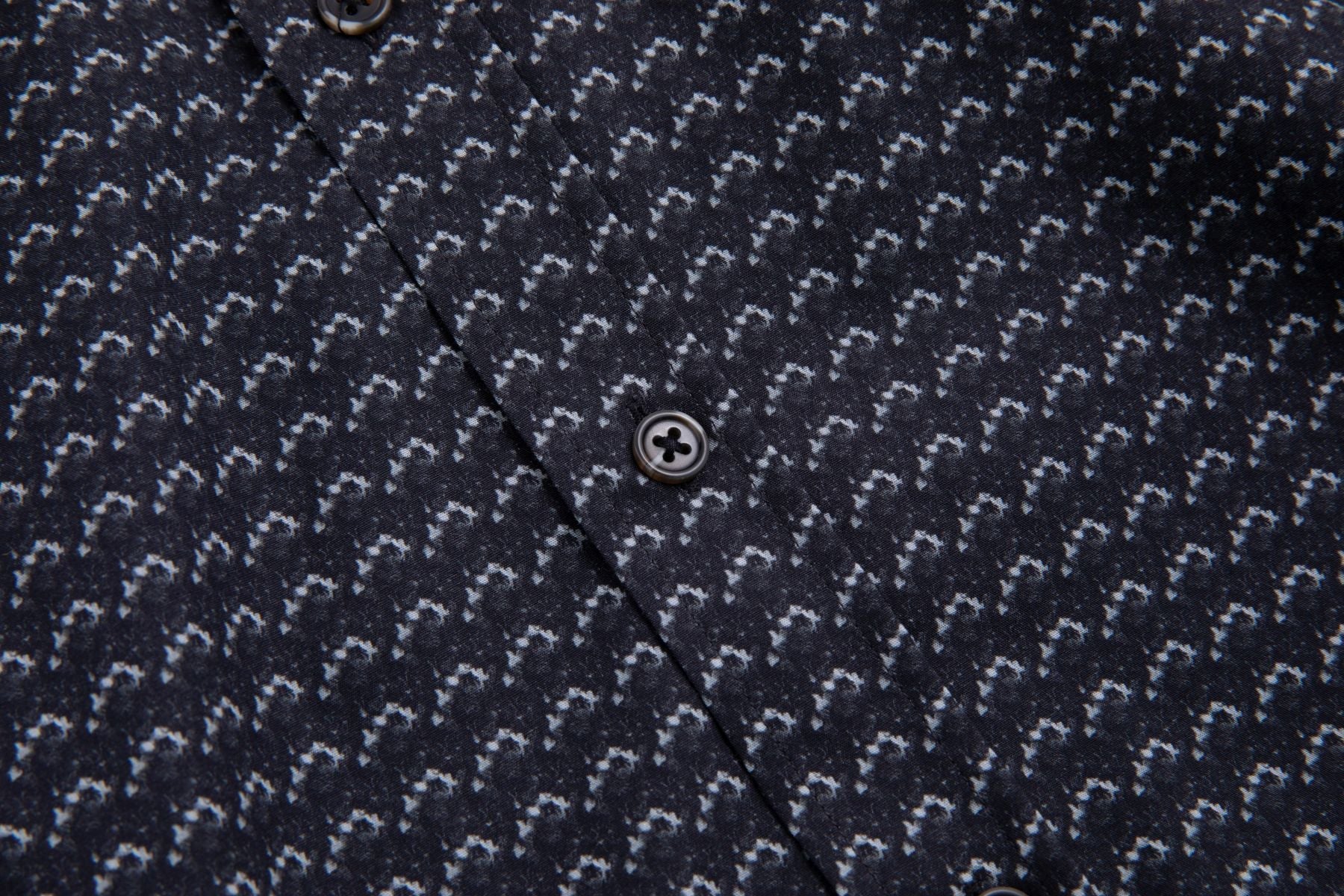 Haupt Jersey Modern Fit Langarm Herrenhemd mit Allover abstraktem Muster in Grey Haupt