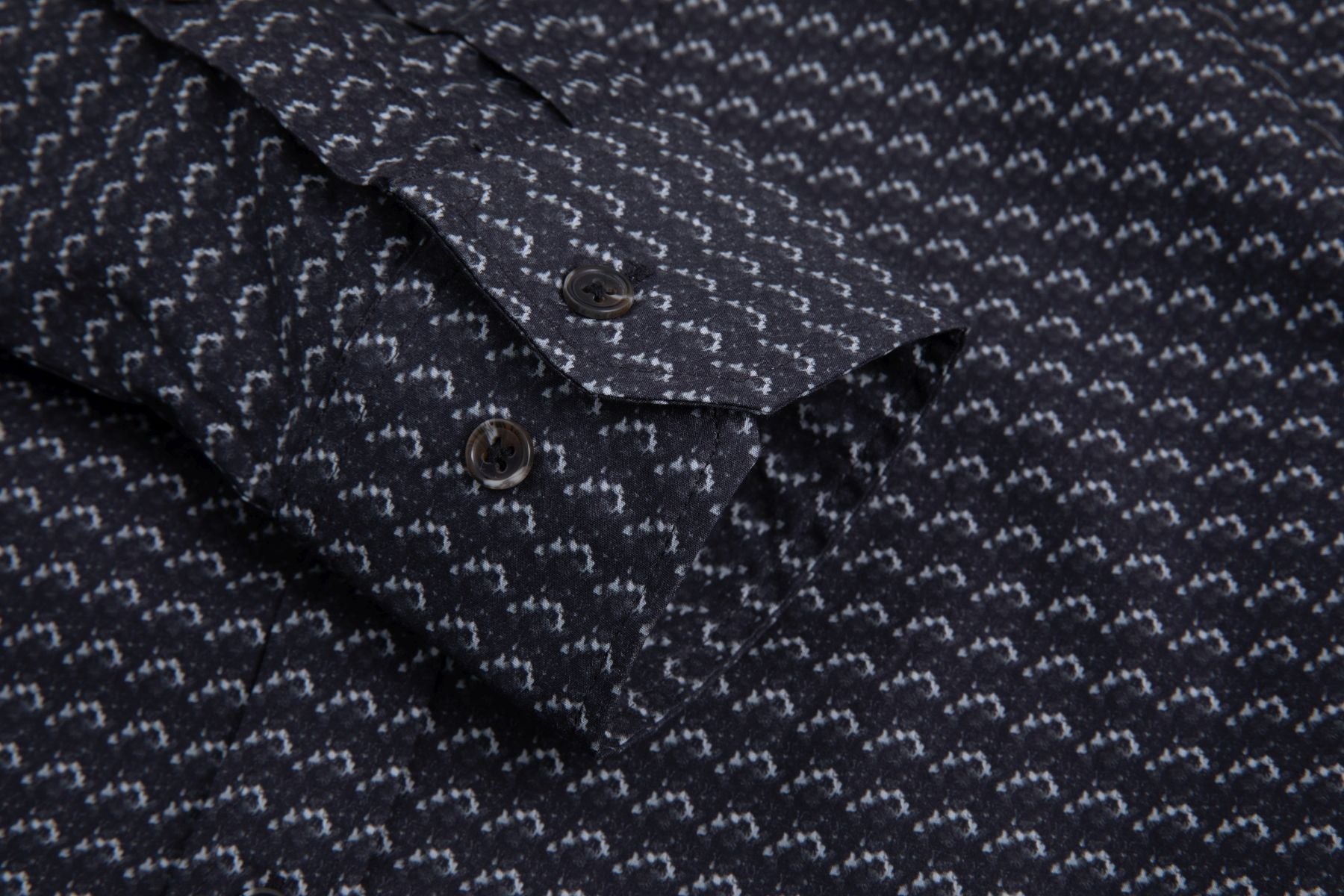 Haupt Jersey Modern Fit Langarm Herrenhemd mit Allover abstraktem Muster in Grey Haupt