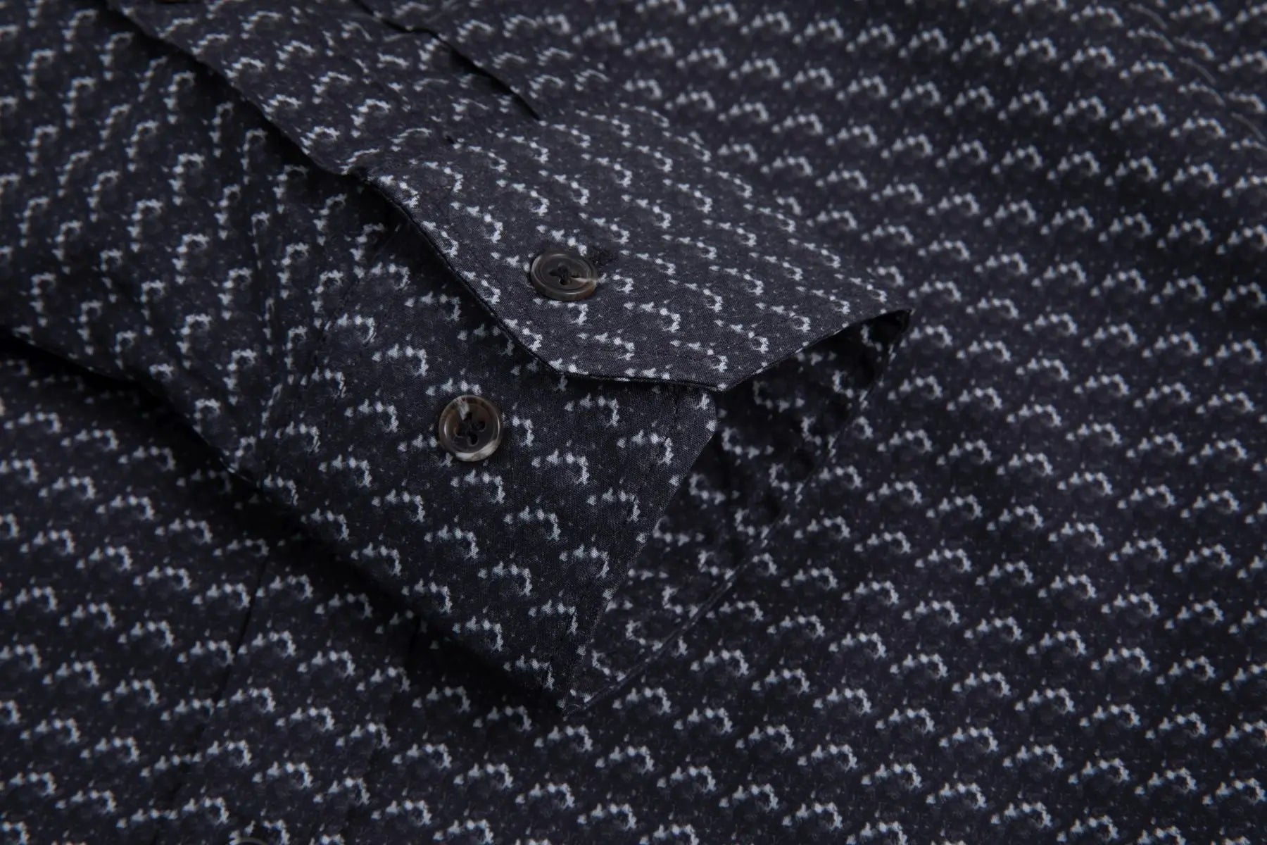 Haupt Jersey Modern Fit Langarm Herrenhemd mit Allover abstraktem Muster in Grey Haupt