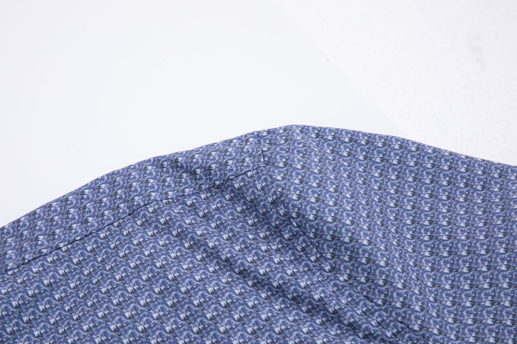 Haupt Modern Fit Langarm Herrenhemd mit "Batik" Blue Allover Muster Haupt