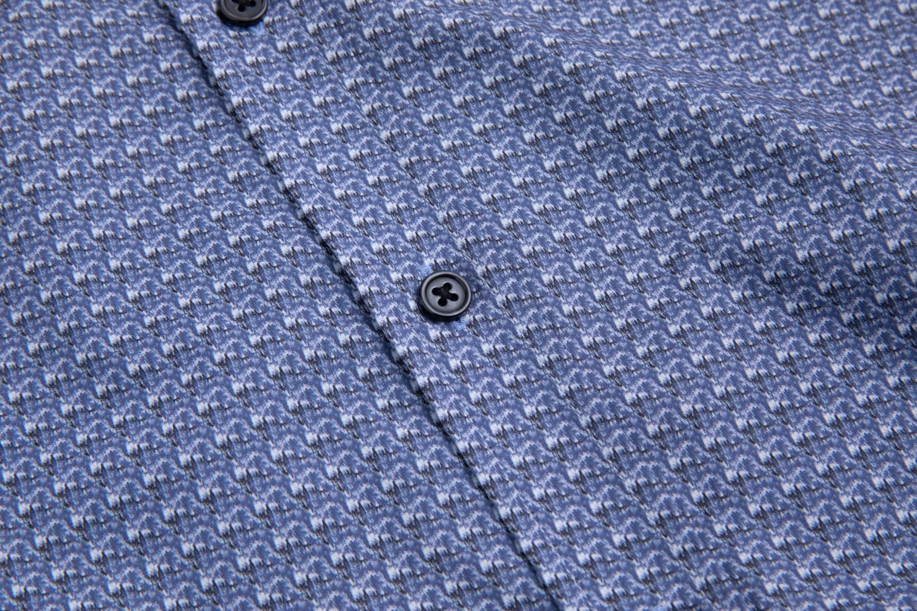 Haupt Modern Fit Langarm Herrenhemd mit "Batik" Blue Allover Muster Haupt